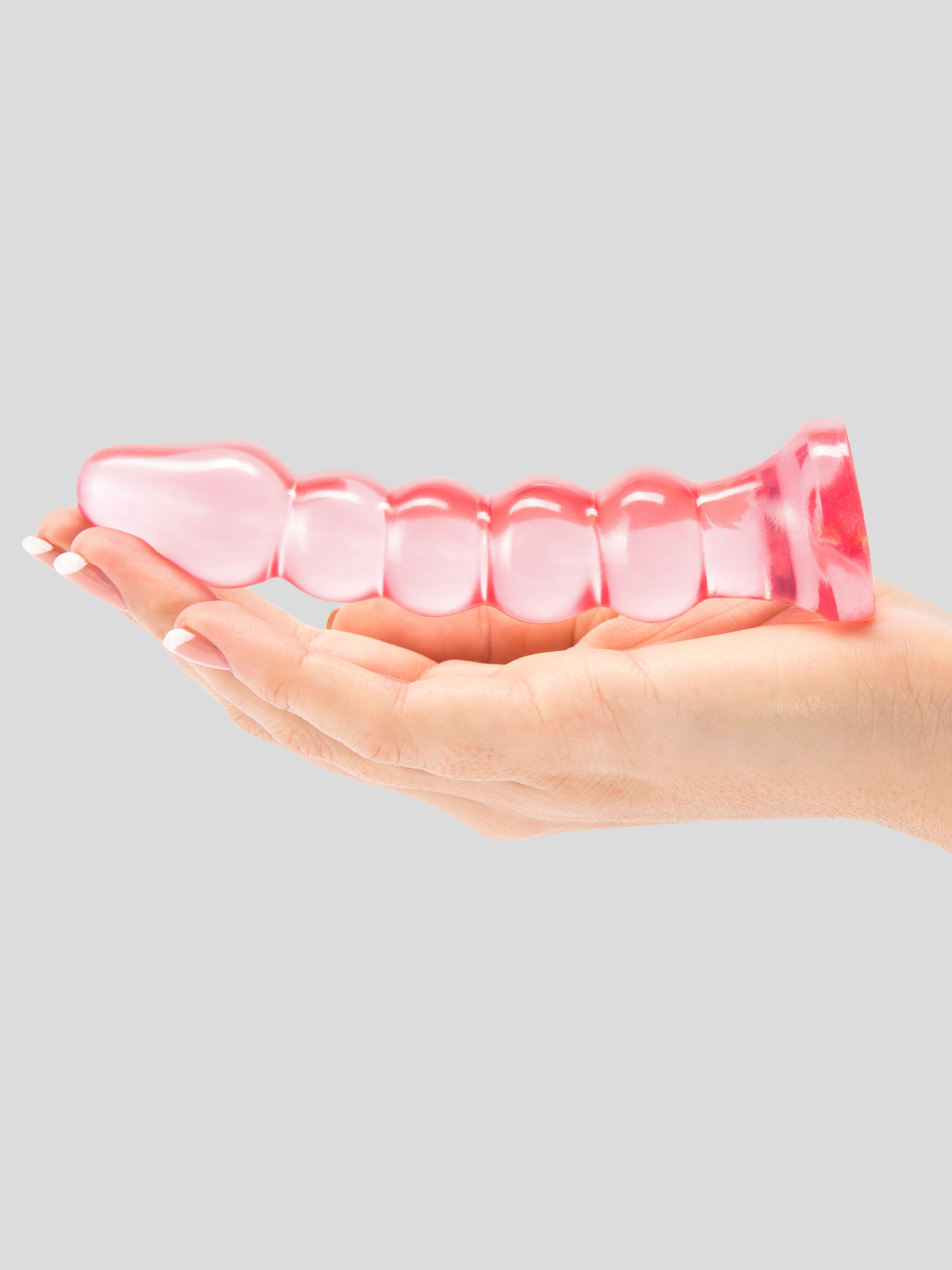 Doc Johnson Crystal Jellies Ribbed Anal Starter Dildo 5 Inch, Pink, hi-res