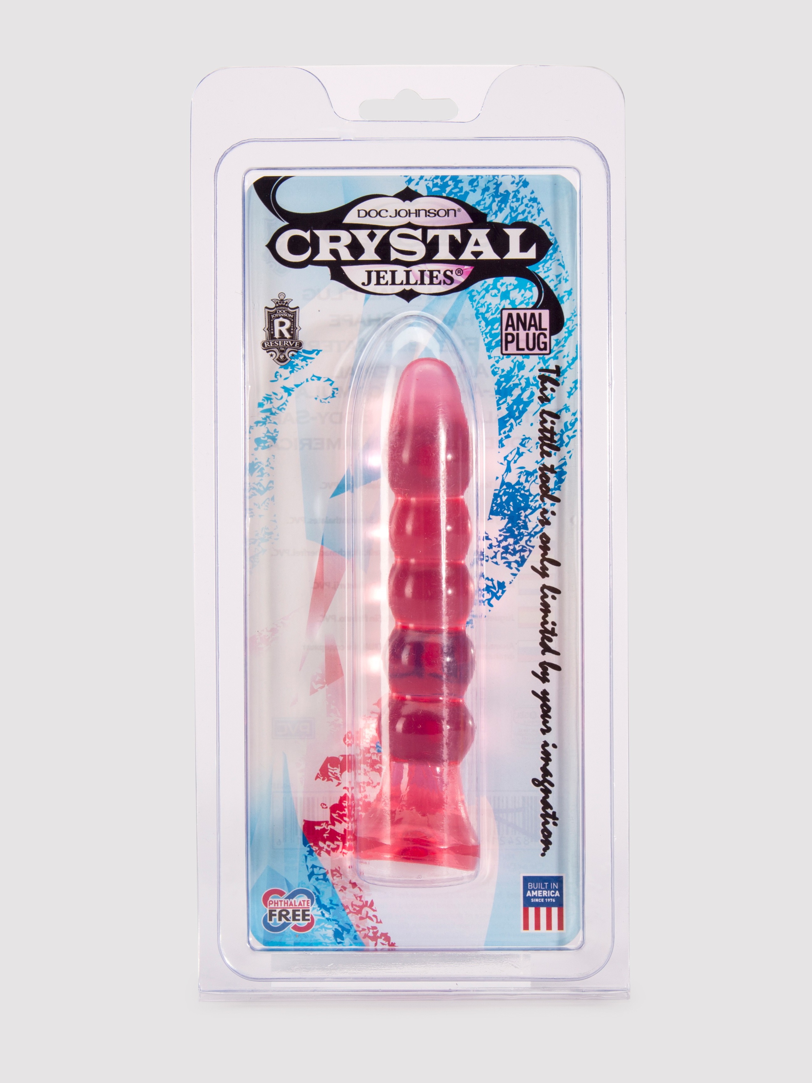 Doc Johnson Crystal Jellies Ribbed Anal Starter Dildo 5 Inch, Pink, hi-res