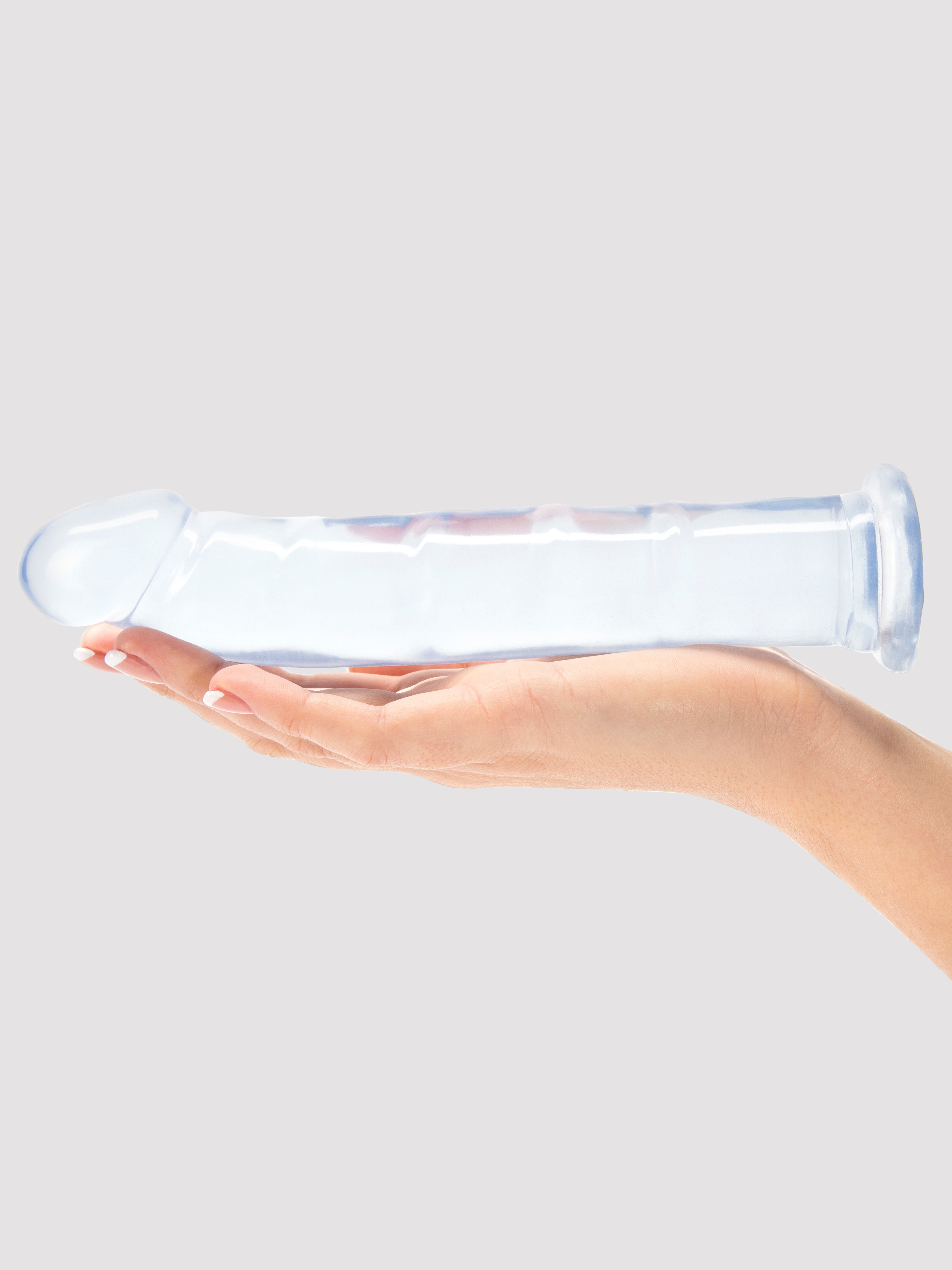 Doc Johnson Jelly Jewels Realistic Dildo with Suction Cup 8 Inch, Clear, hi-res