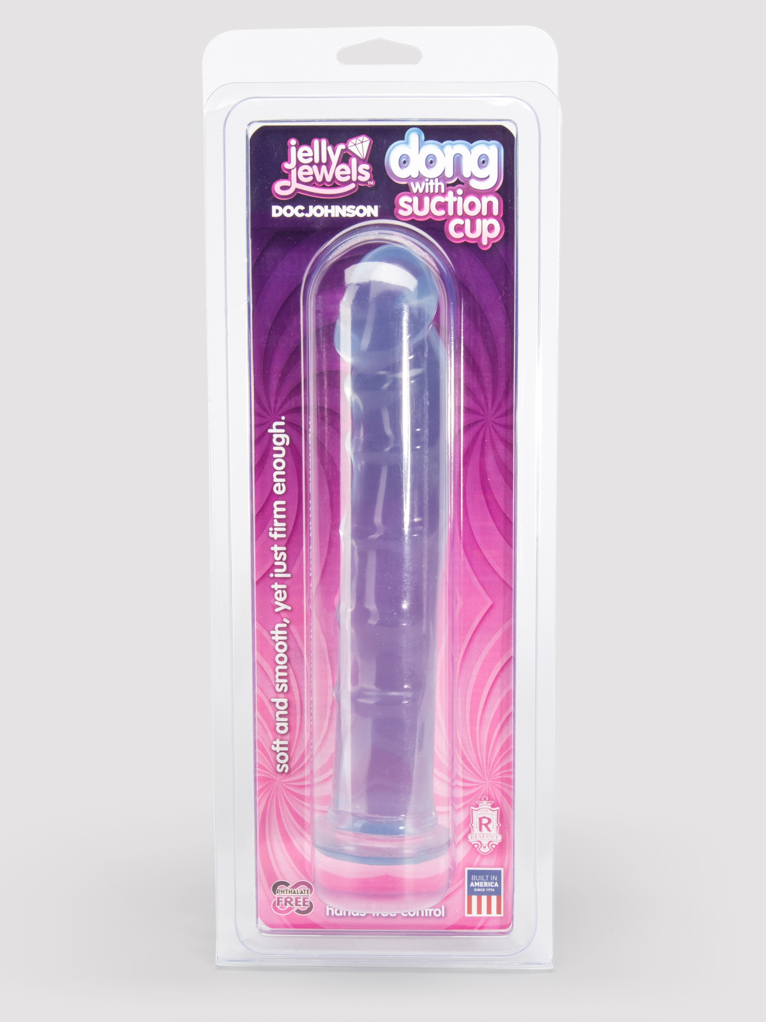 Doc Johnson Jelly Jewels Realistic Dildo with Suction Cup 8 Inch, Clear, hi-res