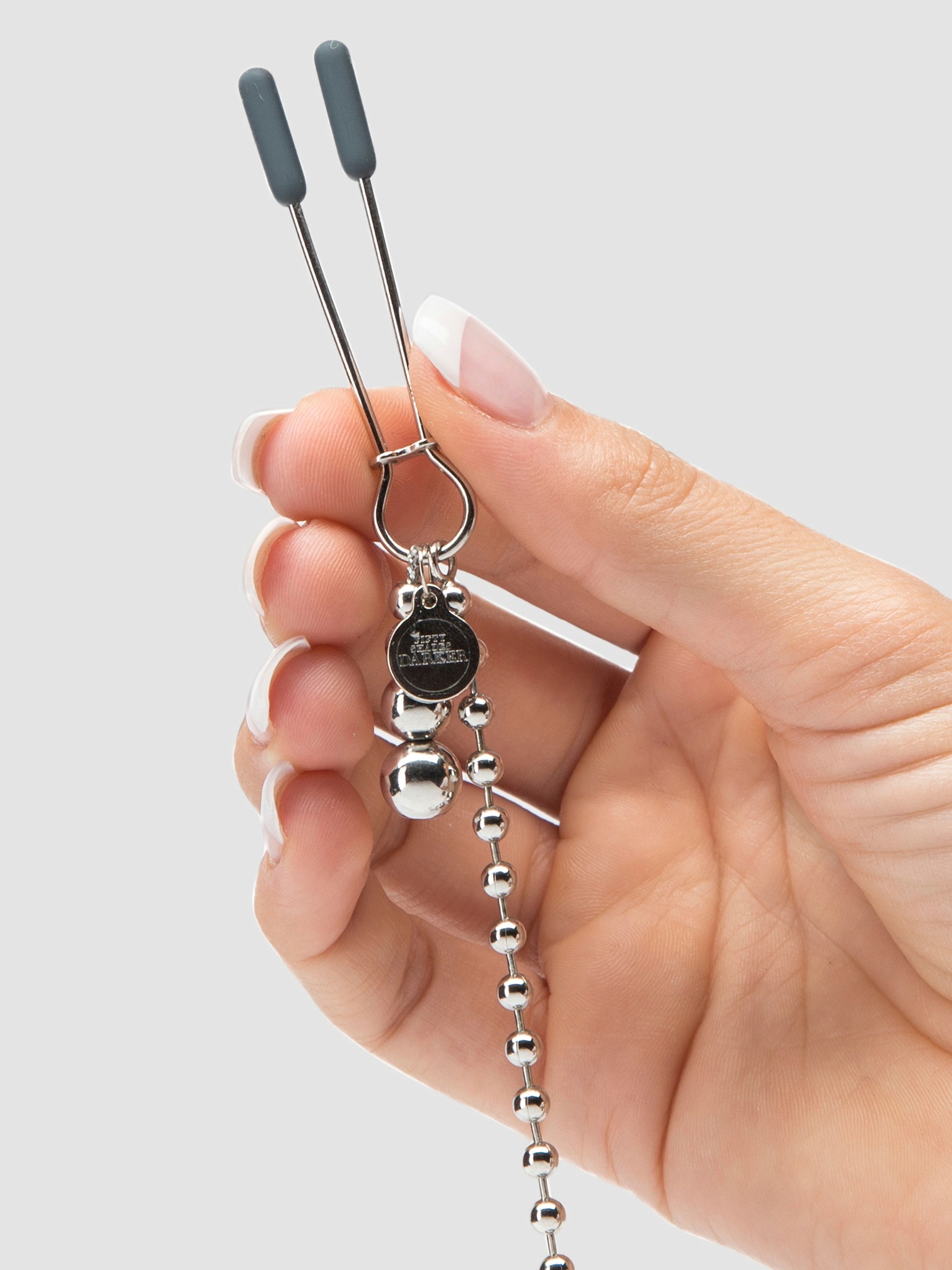 Fifty Shades Darker At My Mercy Chained Nipple Clamps, Silver, hi-res