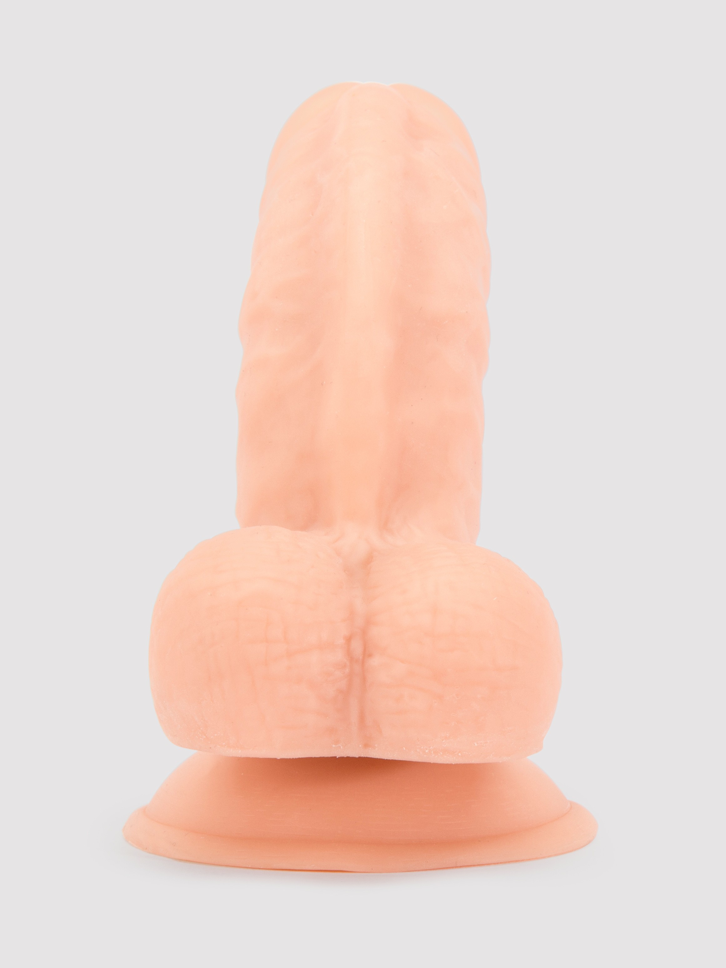True Lover Cushioned Core Curved Suction Cup Dildo with Balls 5.5 Inch, Flesh Pink, hi-res