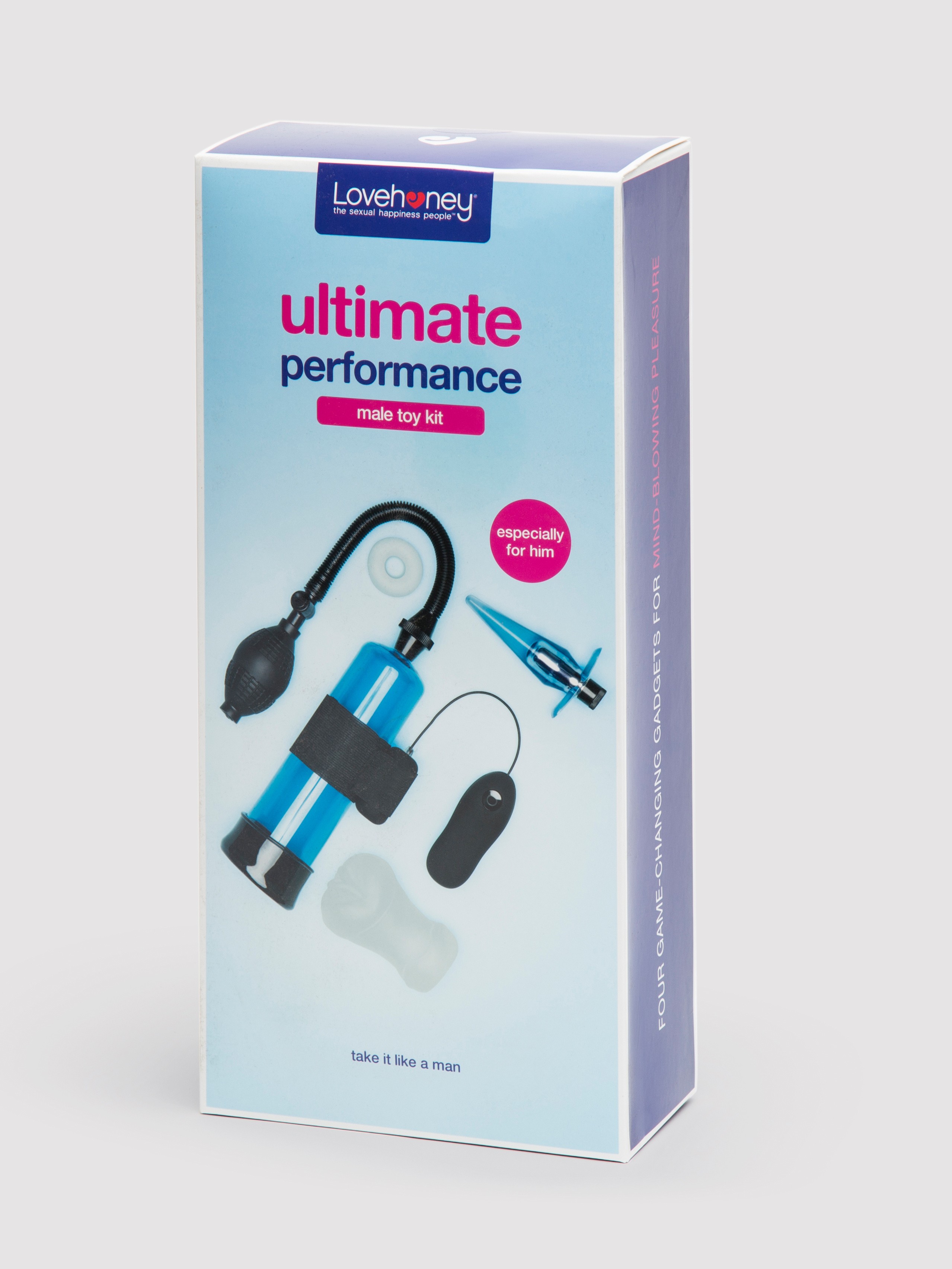 Lovehoney Ultimate Performance Male Sex Toy Kit (4 Piece), Blue, hi-res
