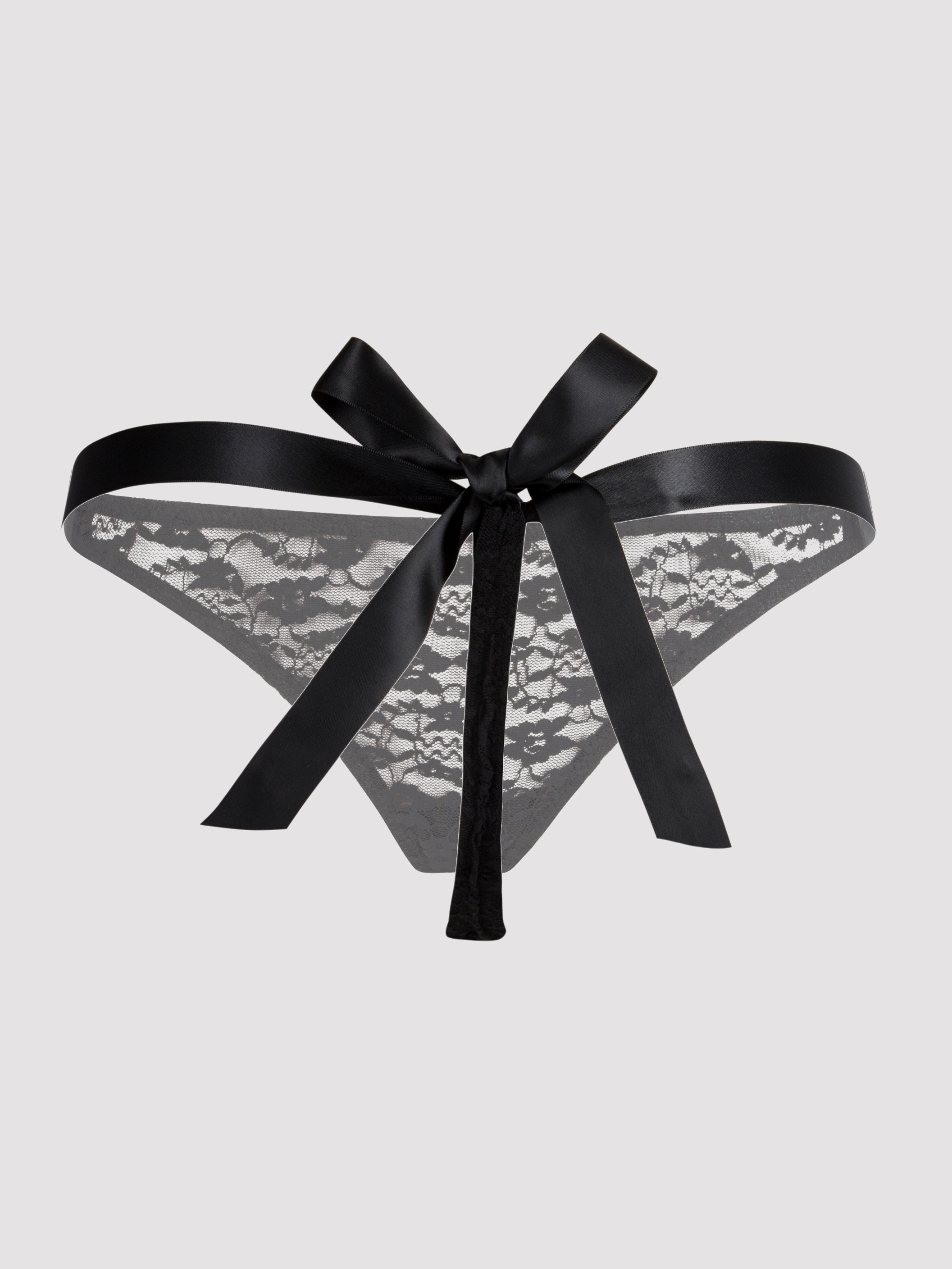 Lovehoney Unwrap Me Women's Red Thong, Black, vanilla