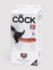 King Cock Strap-On Harness Kit with Ultra Realistic Dildo 9 Inch, Flesh Pink, hi-res