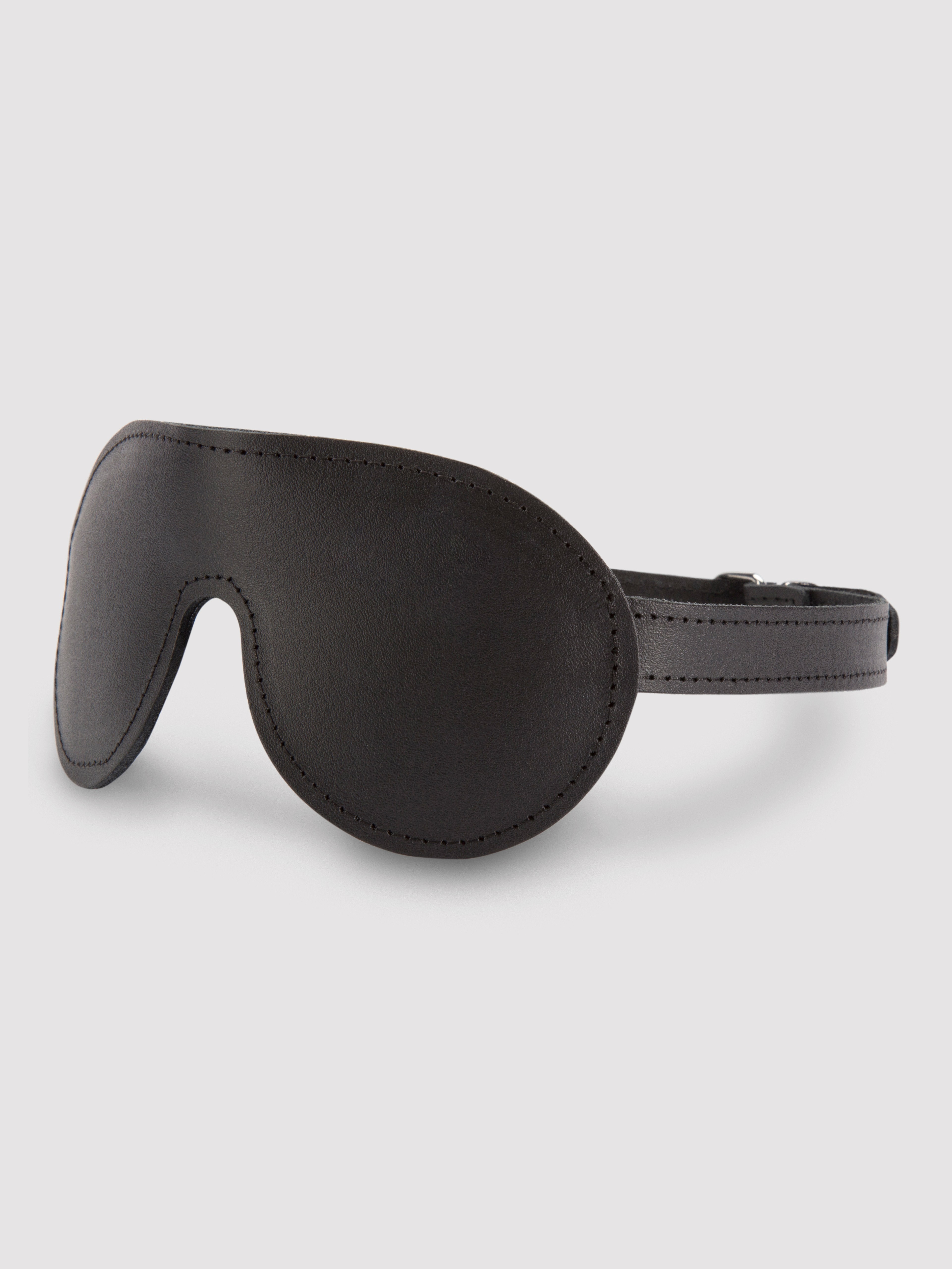 DOMINIX Deluxe Padded Leather Blindfold, Black, hi-res