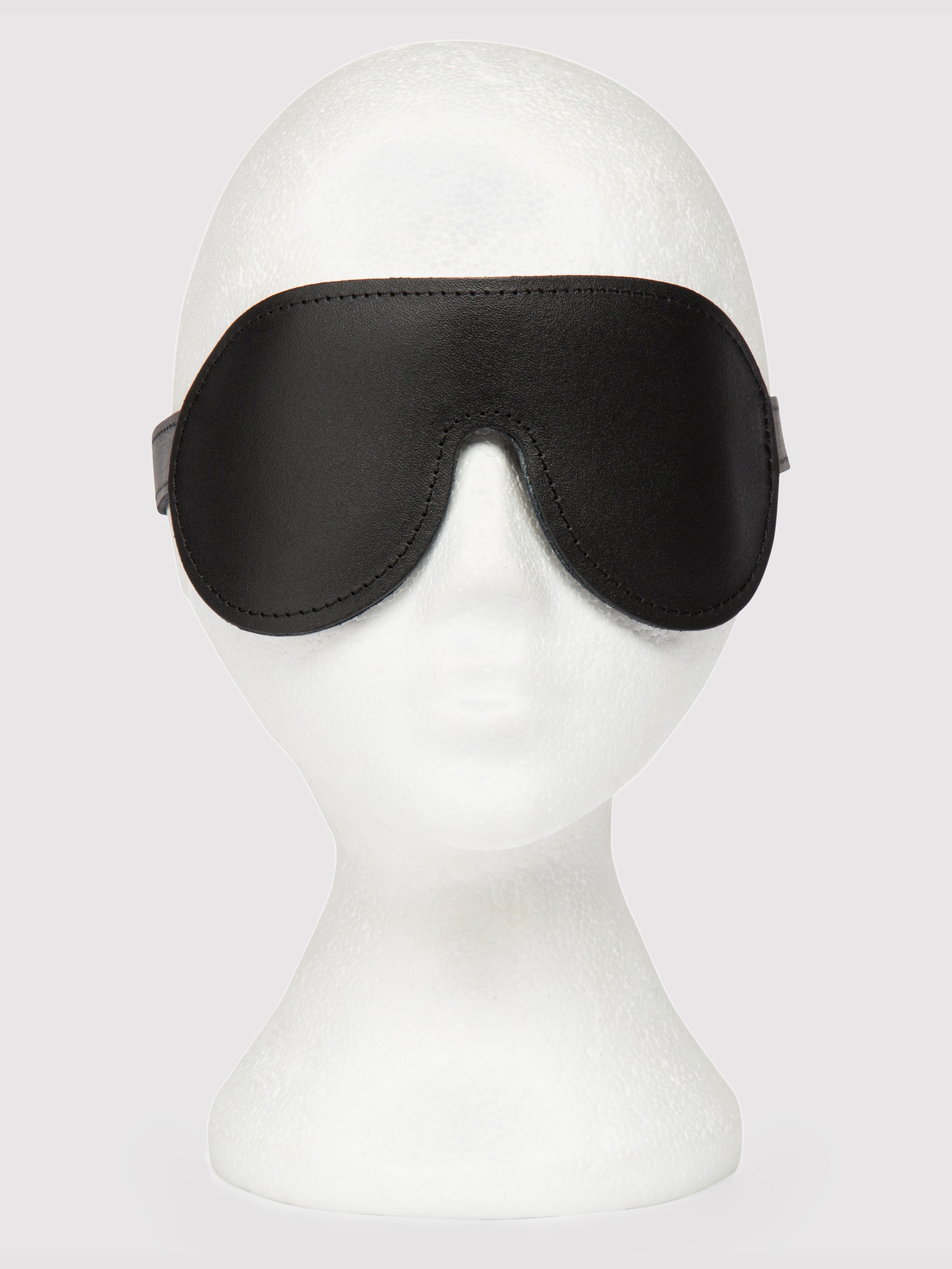 DOMINIX Deluxe Padded Leather Blindfold, Black, hi-res
