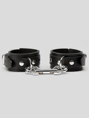 Bondage Boutique Soft Leather Handcuffs, Black, hi-res