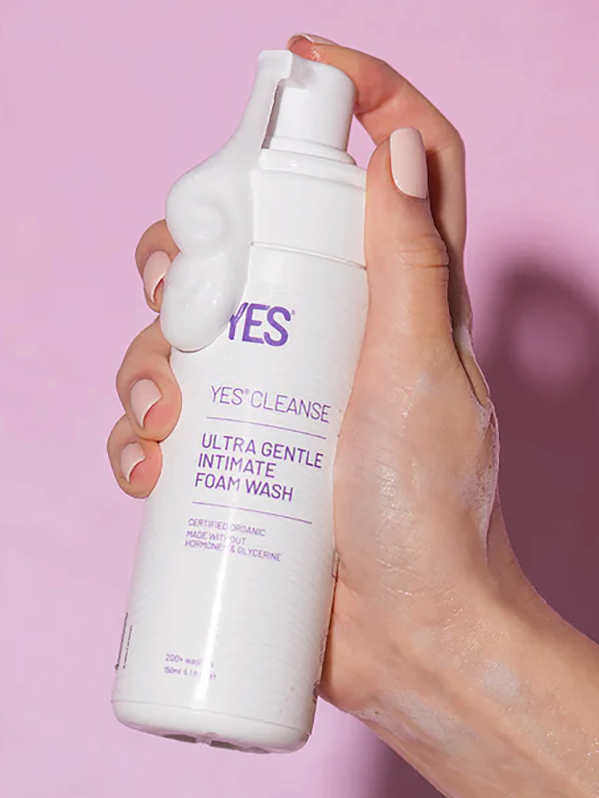 YES Cleanse Rose Organic Ultra Gentle Intimate Foam Wash 150ml, , hi-res