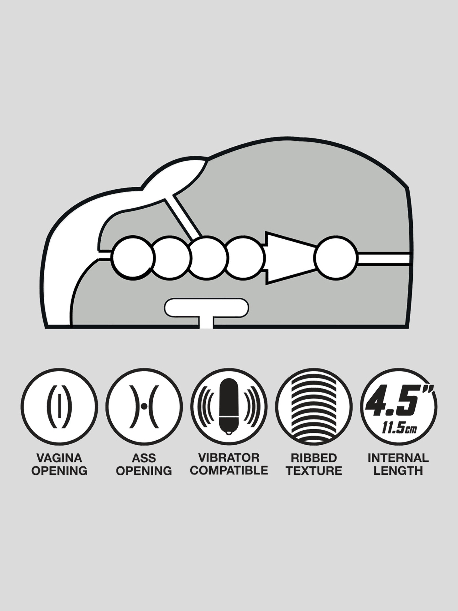 THRUST Pro Xtra Hayley Ribbed Realistic Vagina and Ass 38.8oz, Flesh Pink, hi-res