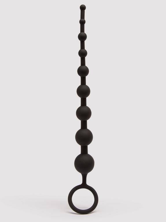 Lovehoney Classic Silicone Anal Beads 10 Inch, Black, hi-res