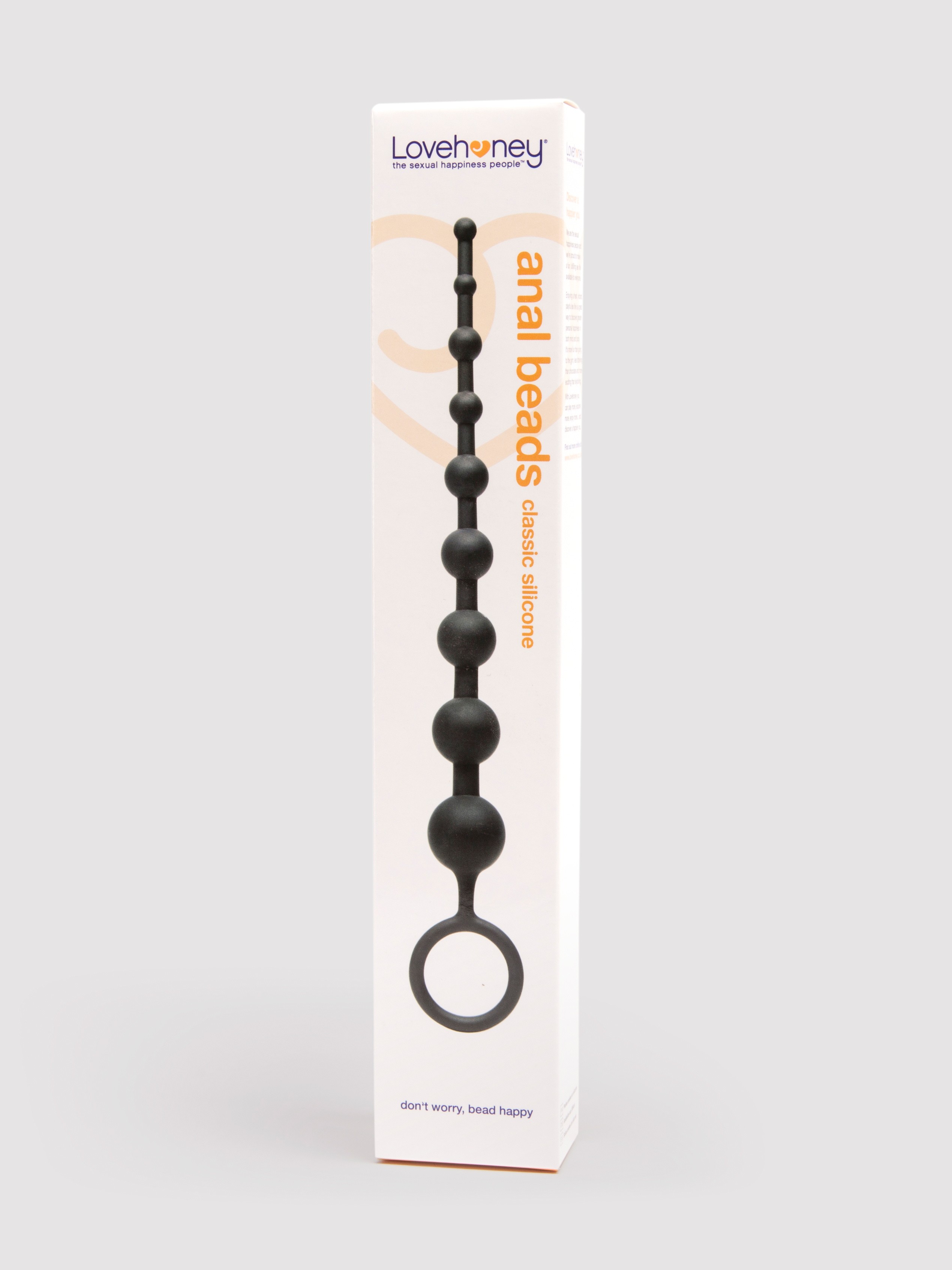 Lovehoney Classic Silicone Anal Beads 10 Inch, Black, hi-res