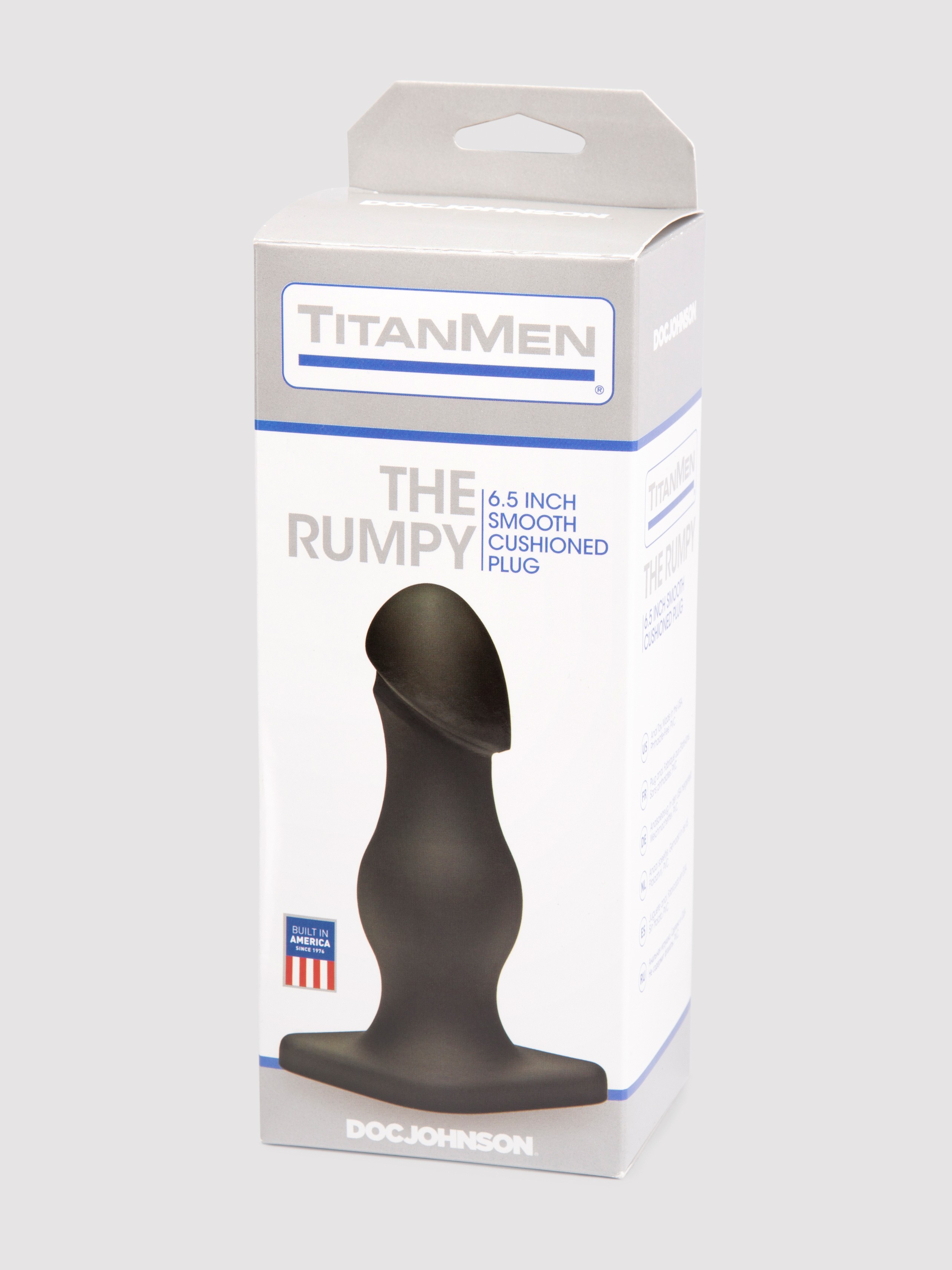 Doc Johnson Titanmen The Rumpy Smooth Butt Plug 6.5 Inch, Black, hi-res