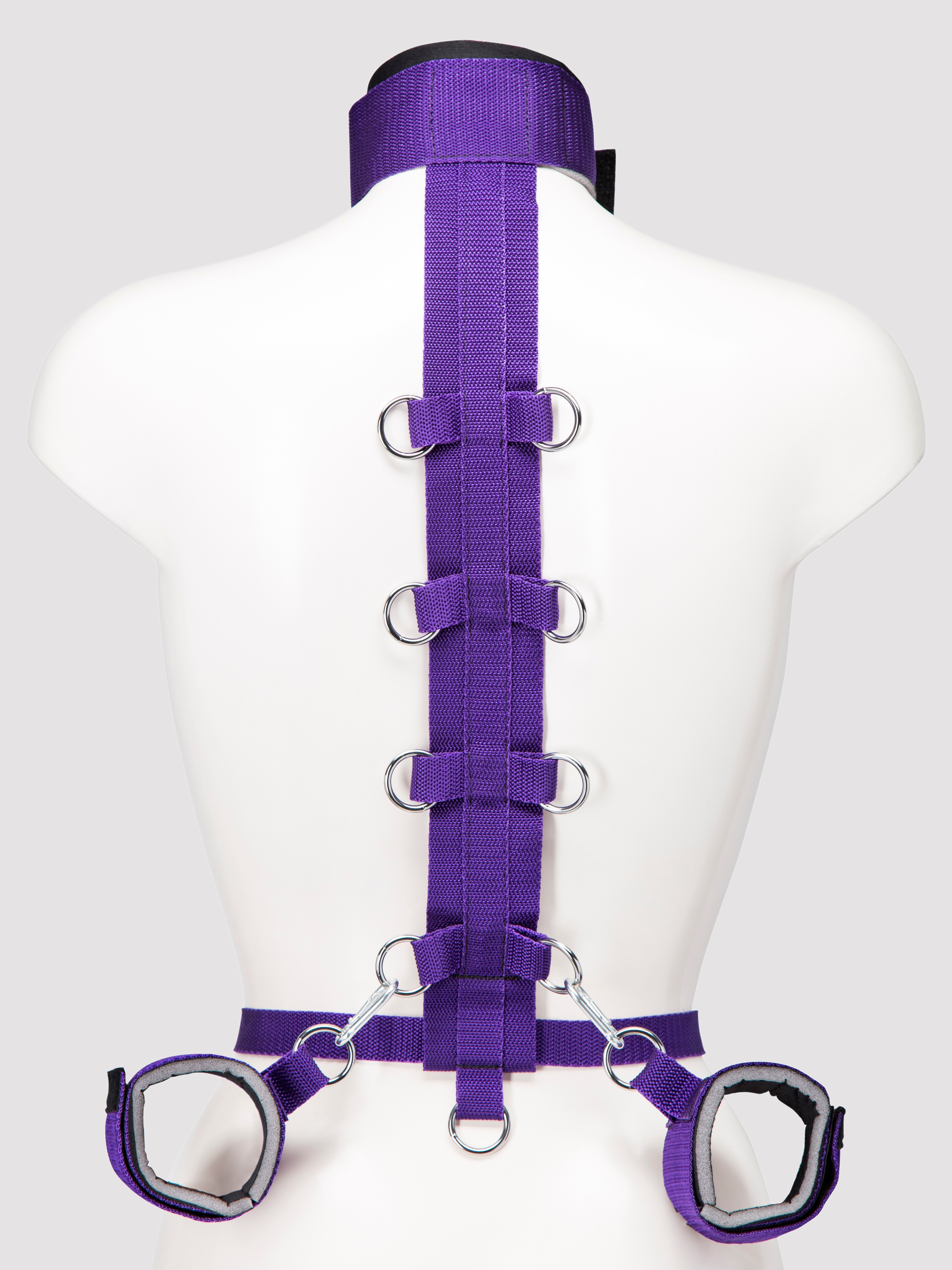 Purple Reins Body Harness Restraint, Purple, hi-res