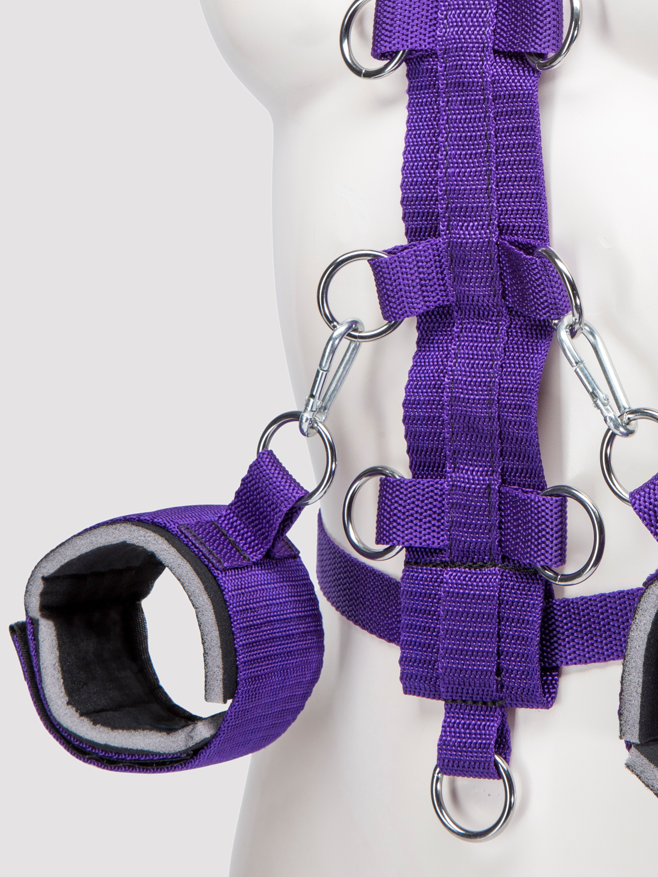 Purple Reins Body Harness Restraint, Purple, hi-res