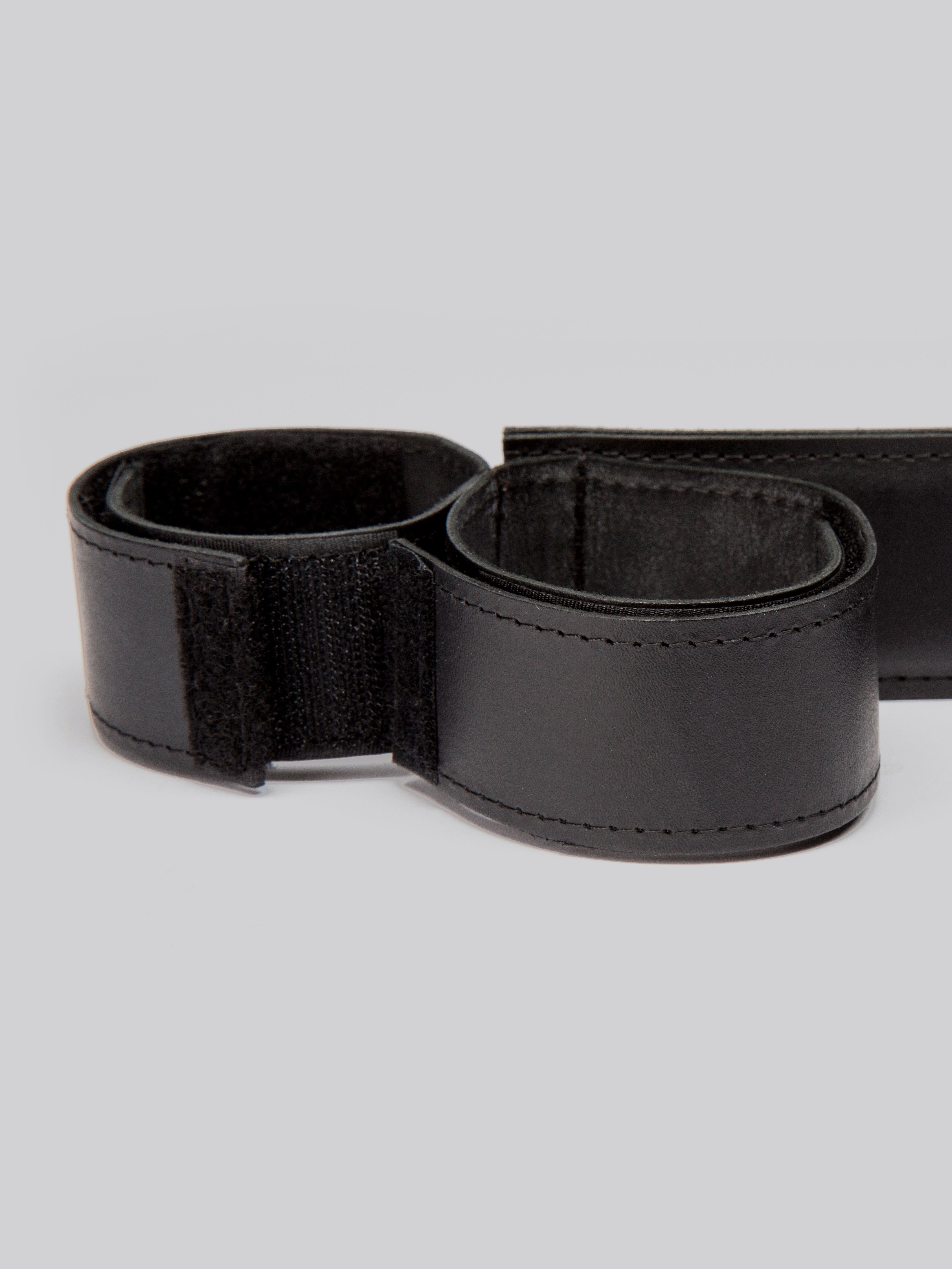 DOMINIX Deluxe 20 Inch Leather Wrist and Ankle Spreader Bar, Black, hi-res