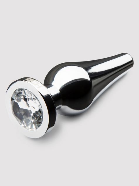 LuxGem Metal Jeweled Butt Plug 4 Inch, Silver, hi-res