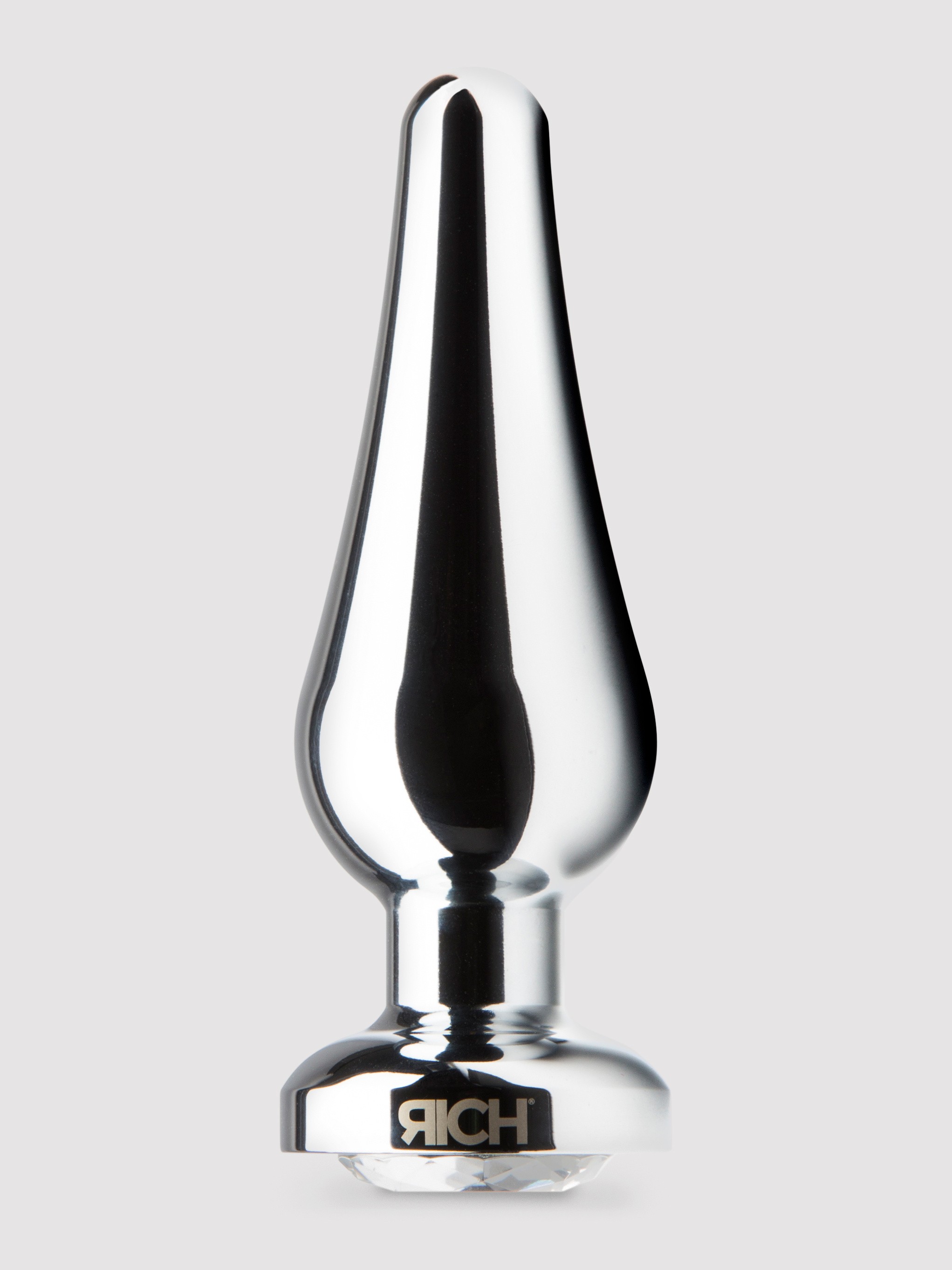 LuxGem Metal Jewelled Butt Plug 4 Inch, Silver, hi-res