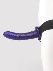 Lovehoney Perfect Partner Unisex Hollow 10 Function Vibrating Strap-On 8 Inch, Purple, hi-res