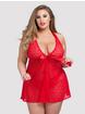 Lovehoney Unwrap Me Red Lace Babydoll, Red, hi-res