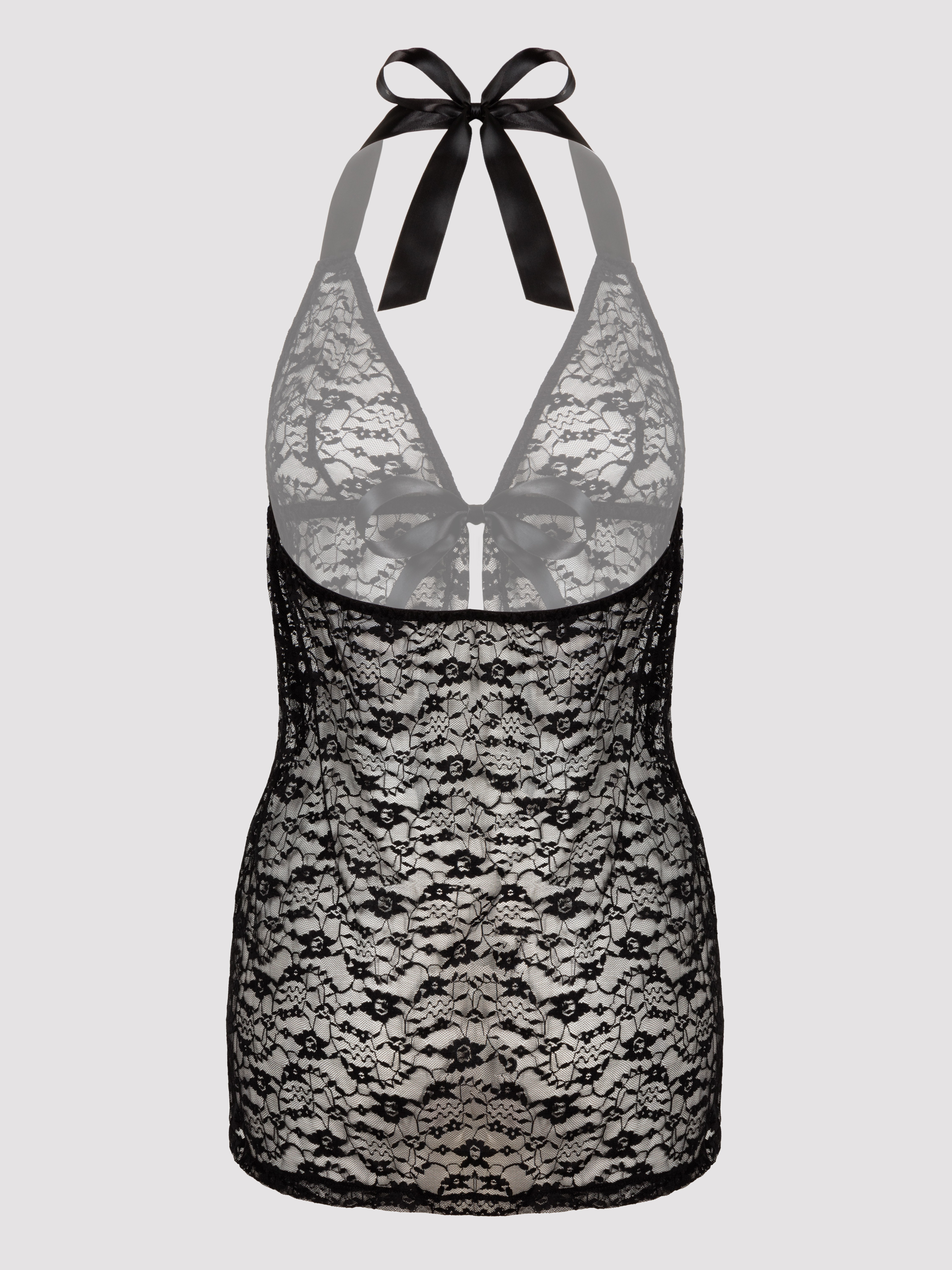 Lovehoney Unwrap Me Red Lace Babydoll, Black, hi-res