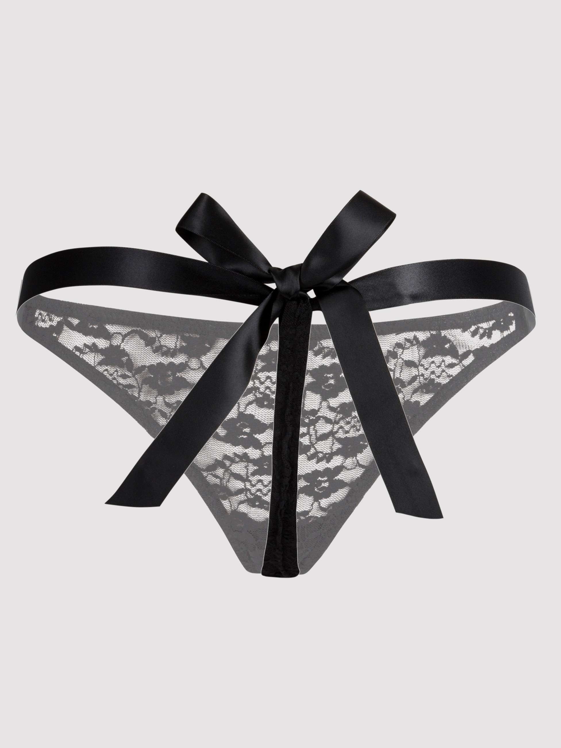 Lovehoney Unwrap Me Women's Red Thong, Black, hi-res