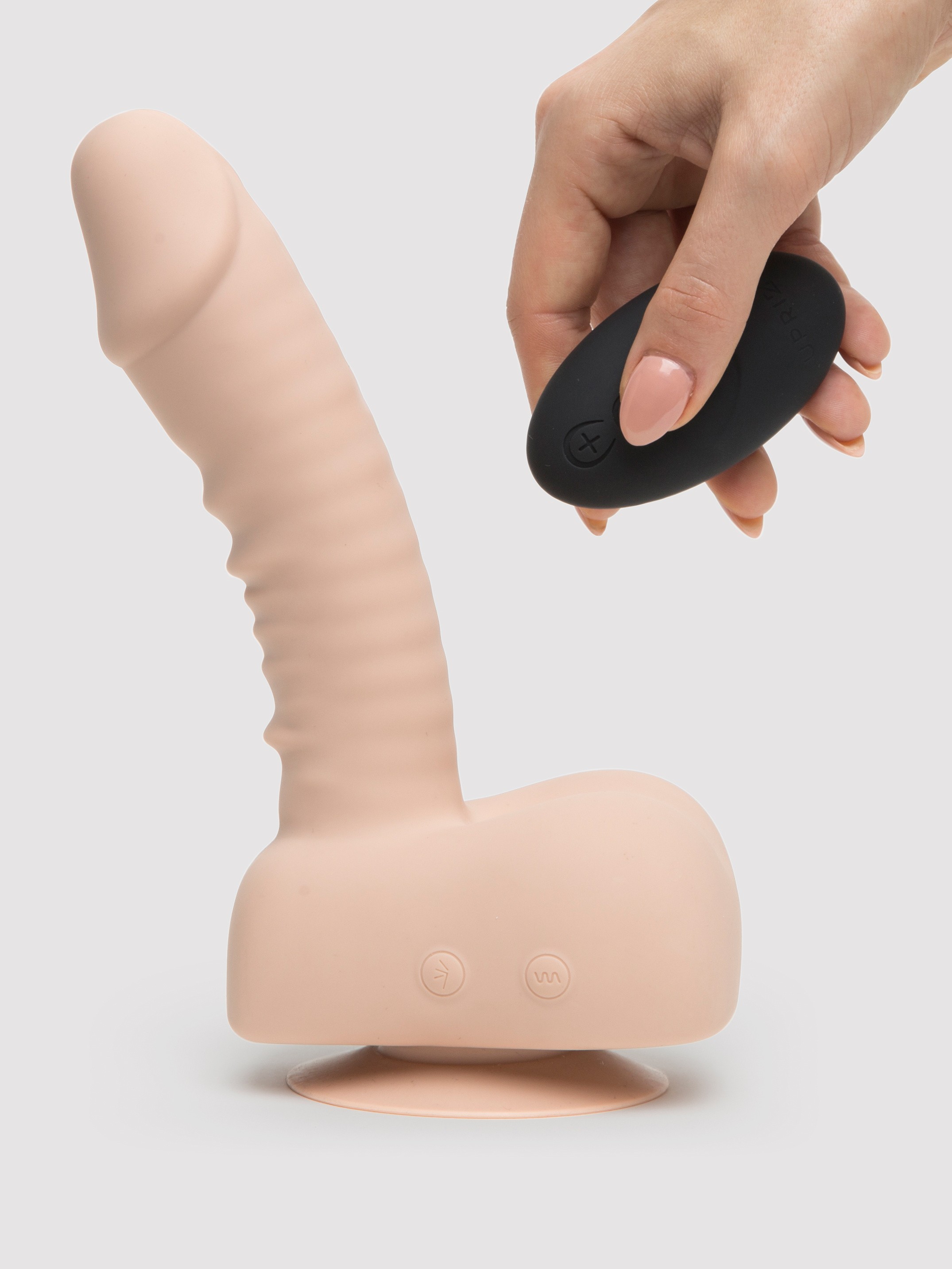 UPRIZE Remote Control Erecting Realistic Dildo Vibrator 6 Inch, Flesh Pink, hi-res