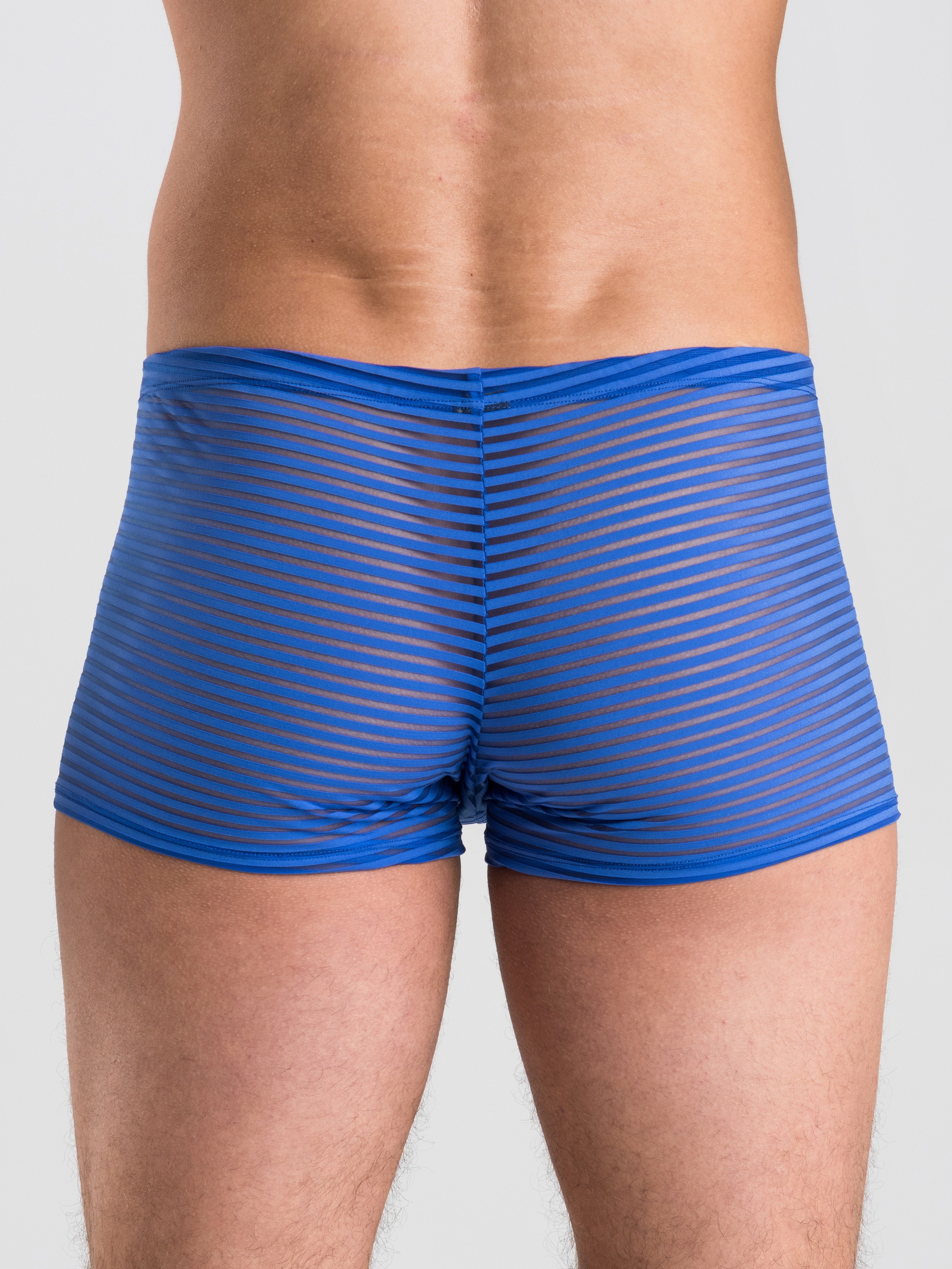 LHM Blue Stripe Mesh Boxer Shorts, Blue, hi-res