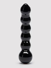 Lovehoney Beaded Sensual Glass Dildo 7 Inch, Black, hi-res