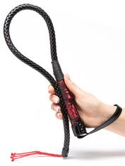 Scandal 3 Foot Faux Leather Whip, Red, hi-res