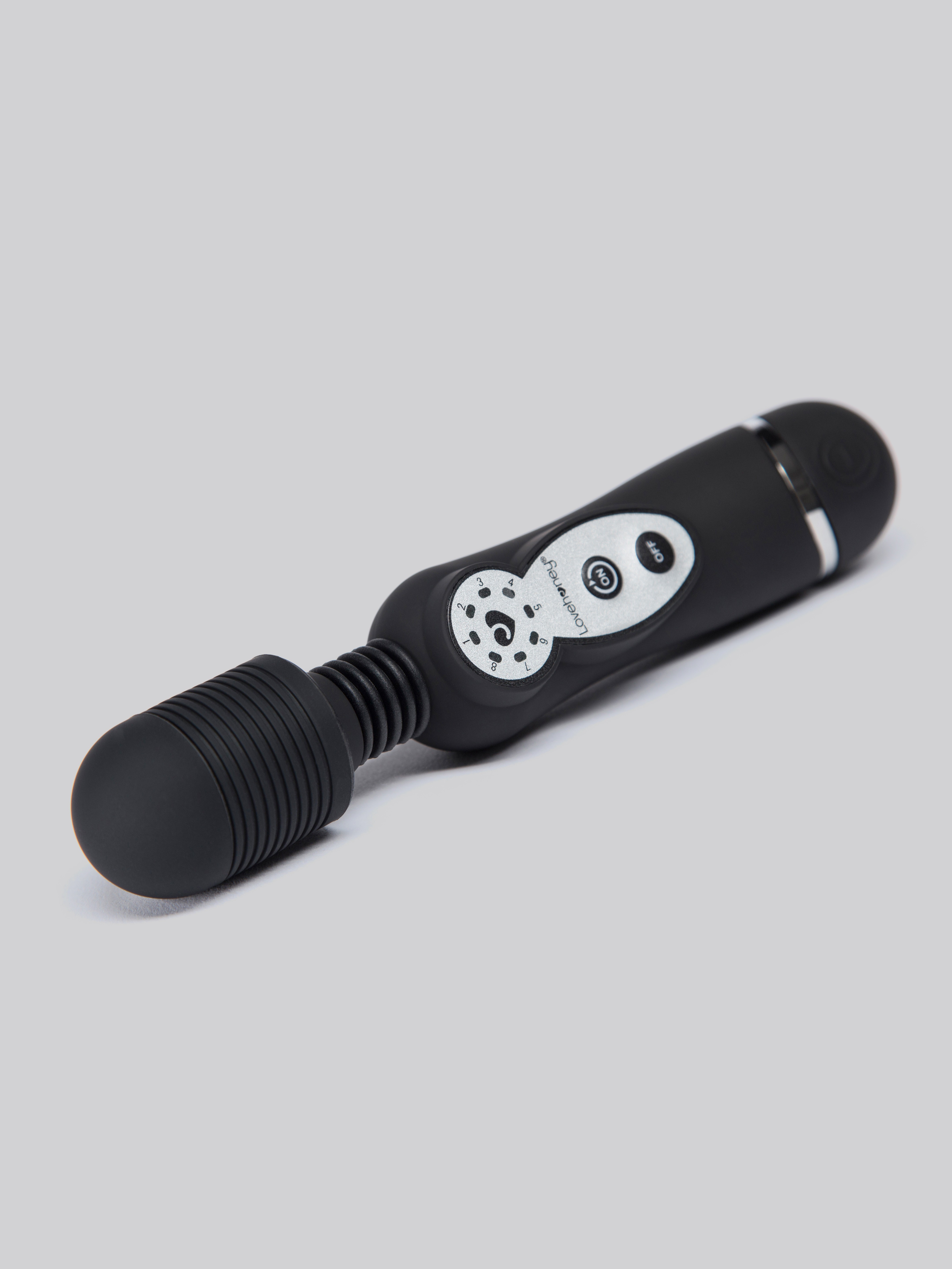 Lovehoney 8 Function Mini Massage Wand Vibrator, Black, hi-res