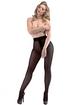 Miss Naughty Crotchless 100 Denier Blackout Opaque Tights, Black, hi-res
