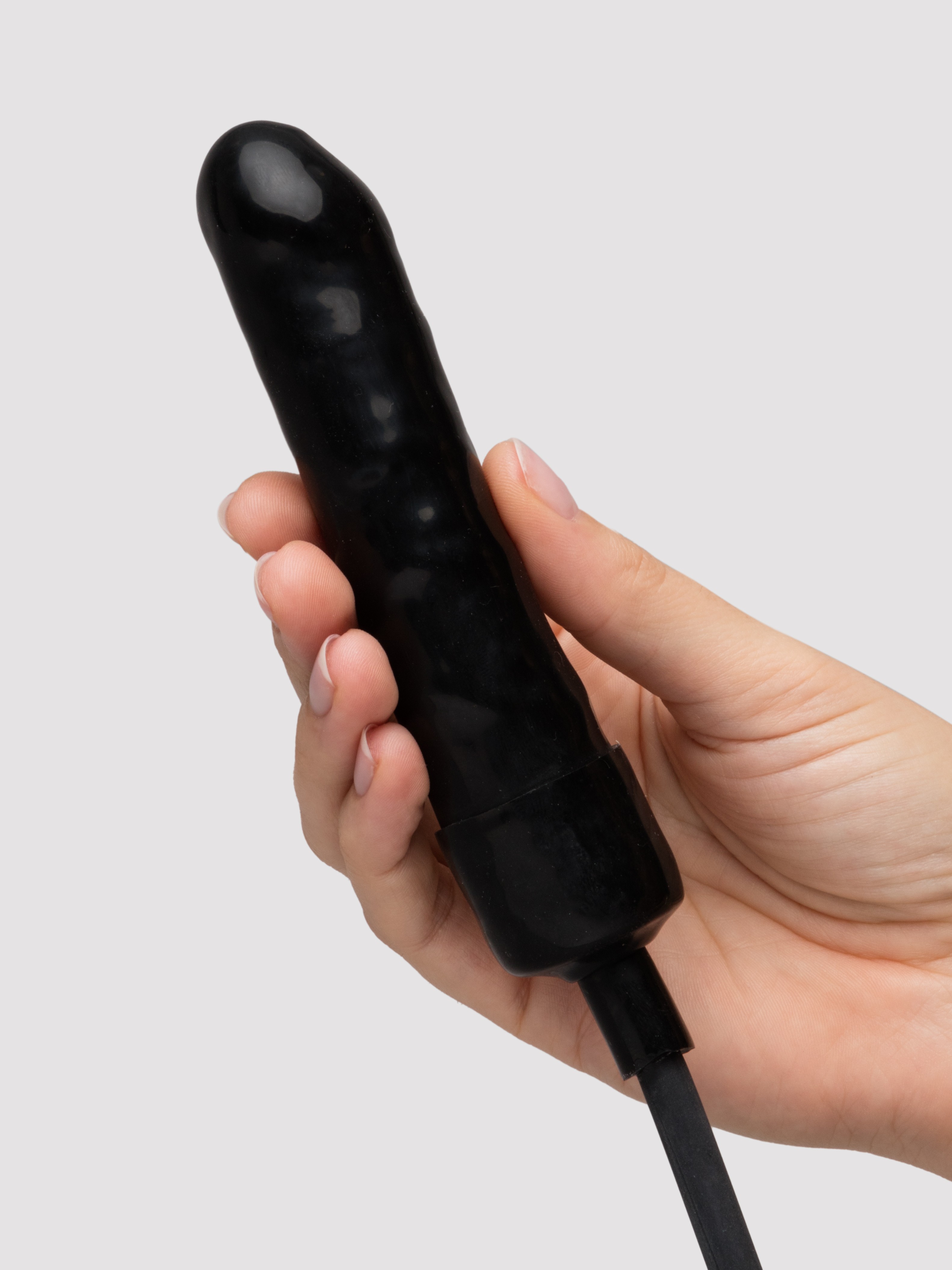 Cock Locker Inflatable Dildo 6 Inch, Black, hi-res