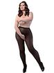 Miss Naughty Plus Size Crotchless 100 Denier Pantyhose, Black, hi-res