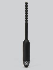 Dilatateur urétral vibrant silencieux en silicone rainuré 7 fonctions 8 mm, Noir, hi-res