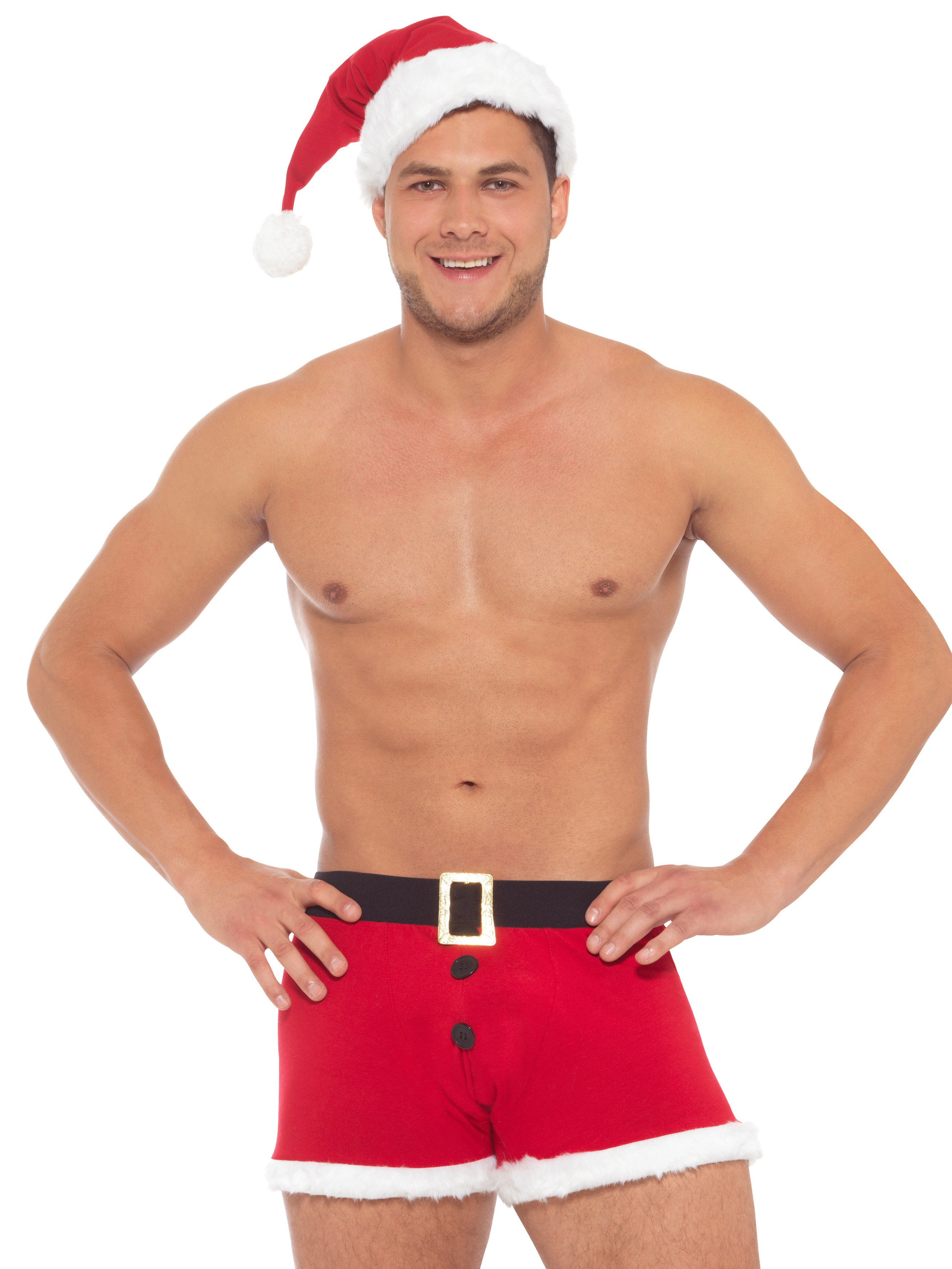 Santa Trunks and Hat Set, Red, hi-res