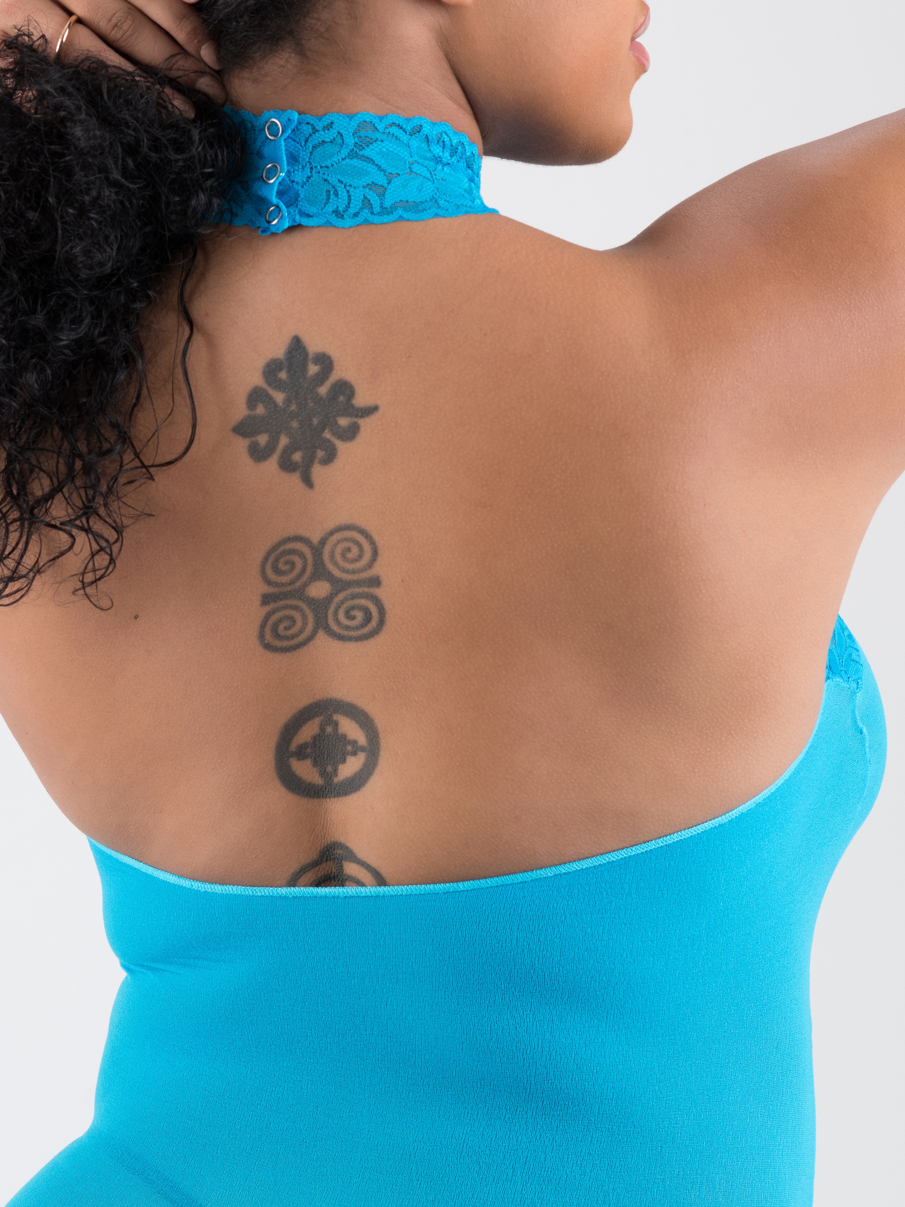 Lovehoney Black Halterneck Mini Dress, Blue, hi-res