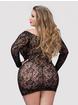 Lovehoney Plus Size Off the Shoulder Lace Mini Dress, Black, hi-res