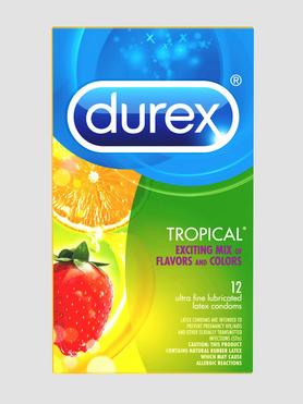 Durex Tropical Mixed Flavored Latex Condoms (12 Count)