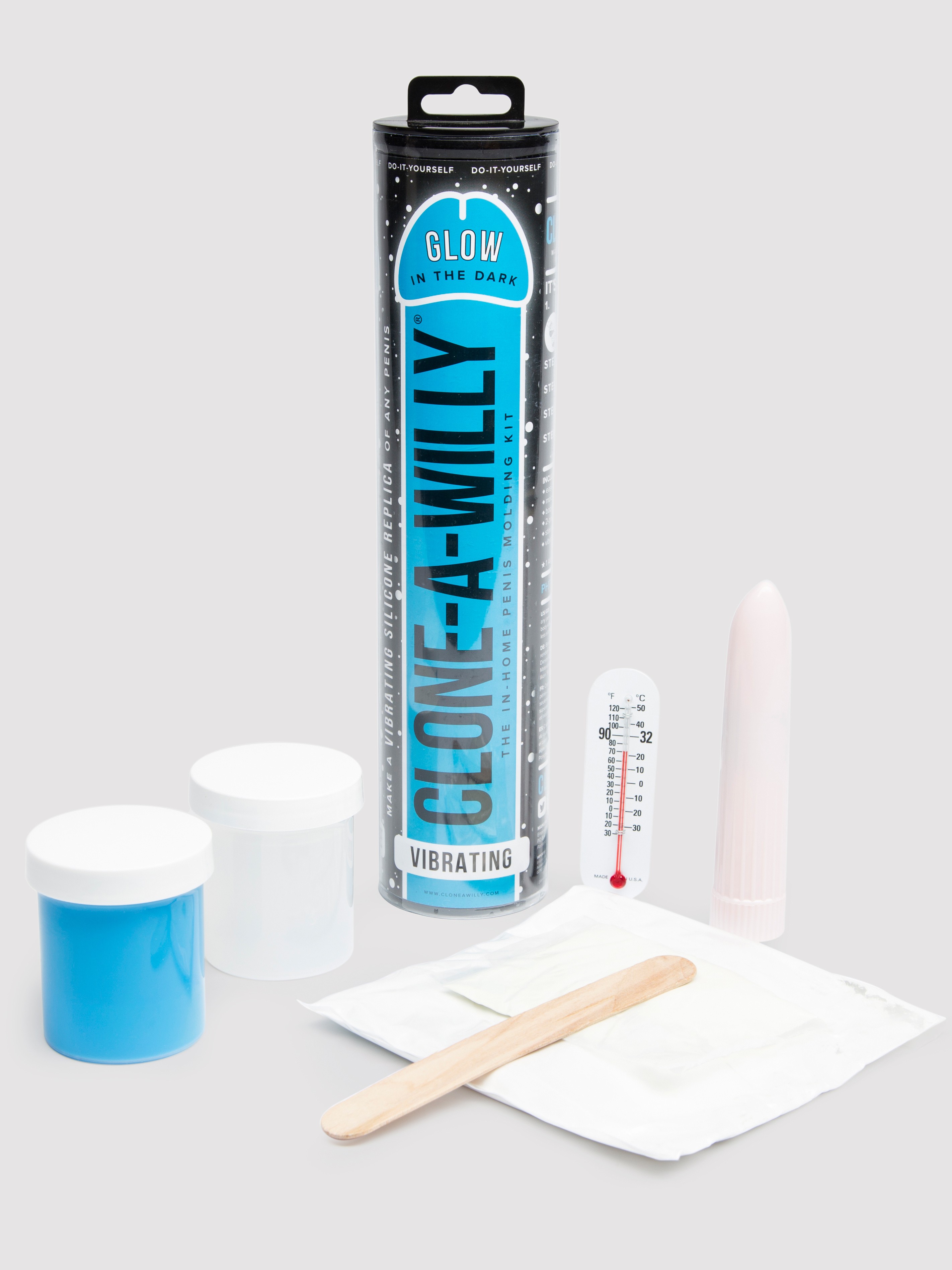 Clone-A-Willy Glow In The Dark Vibrator Moulding Kit Blue, Blue, hi-res