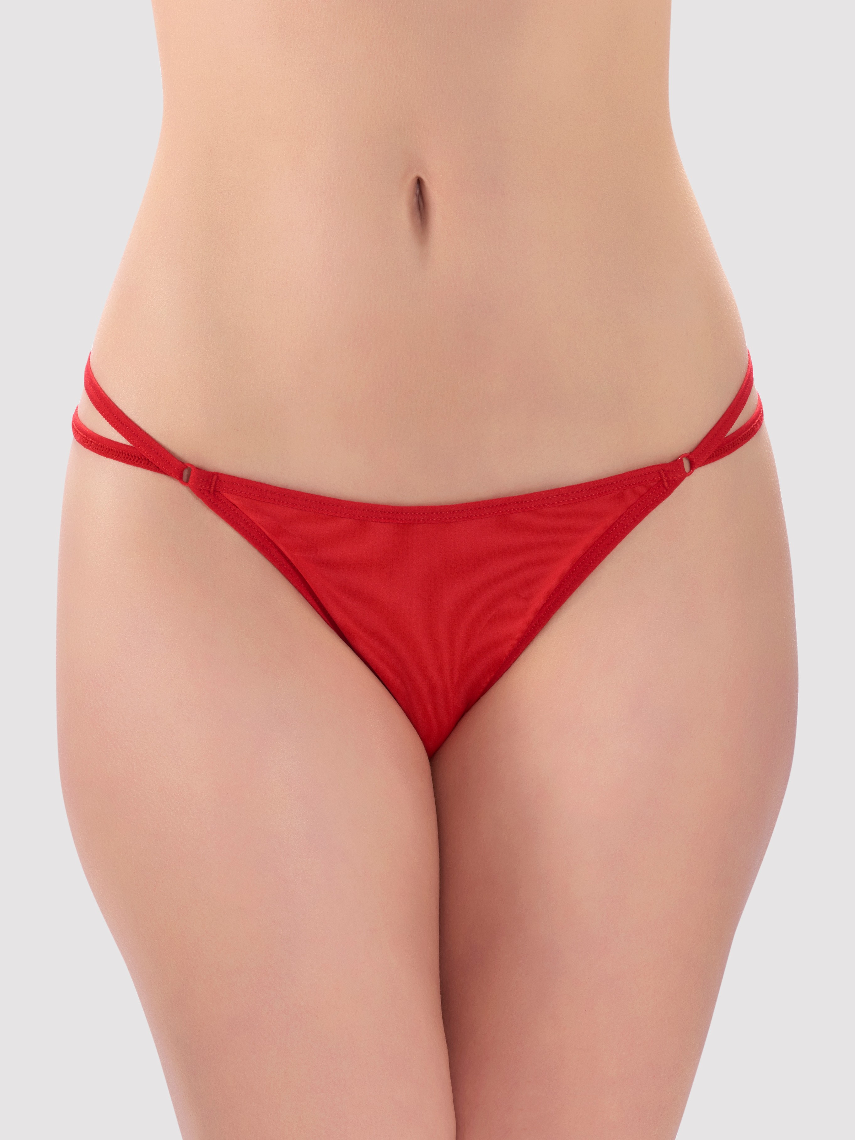 Lovehoney Crotchless Red Heart Back G-String, Red, hi-res