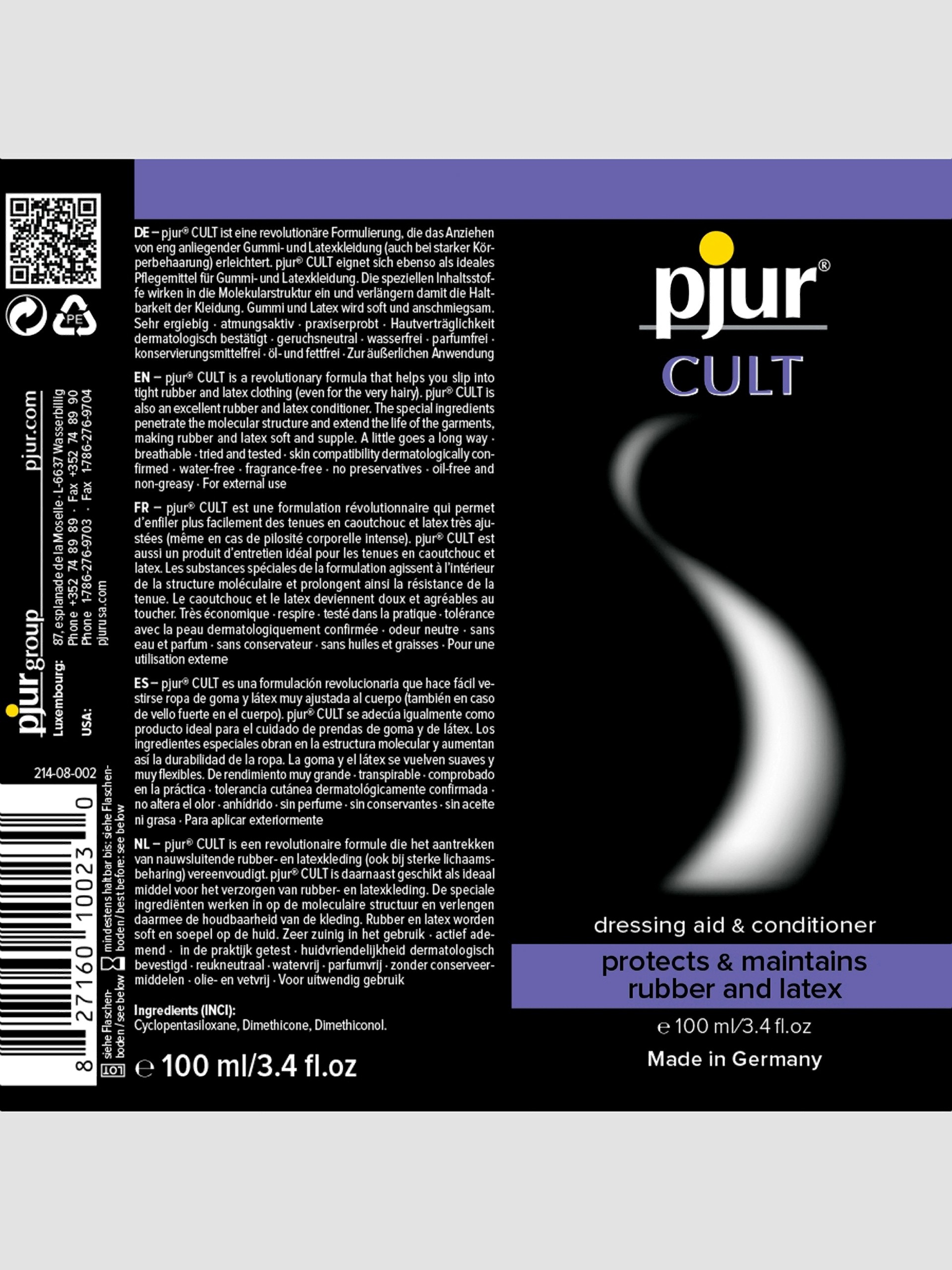 pjur Cult Easy Latex Dressing Aid 3.4 fl. oz, , hi-res