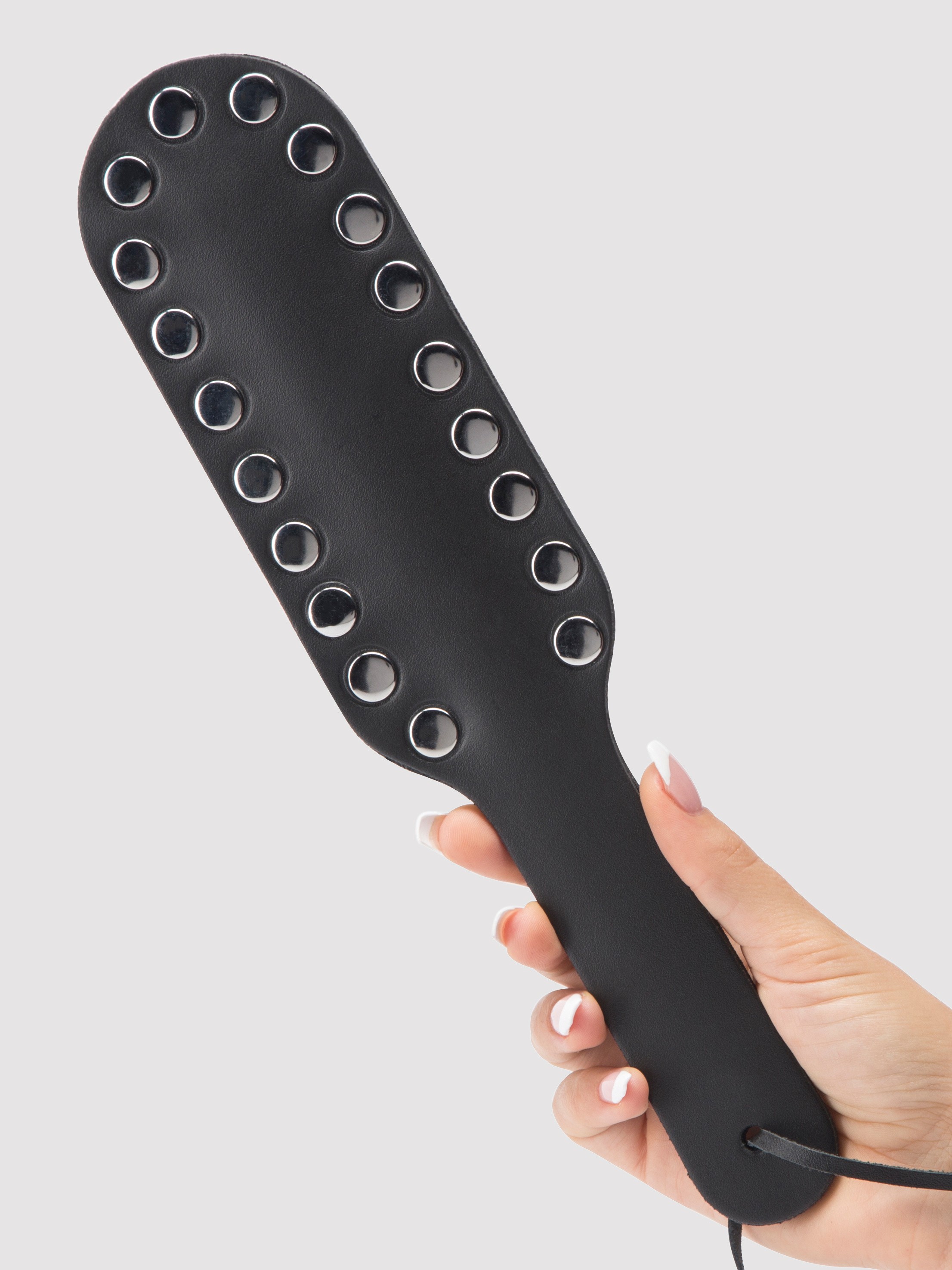 Bondage Boutique Studded Leather Paddle, Black, hi-res