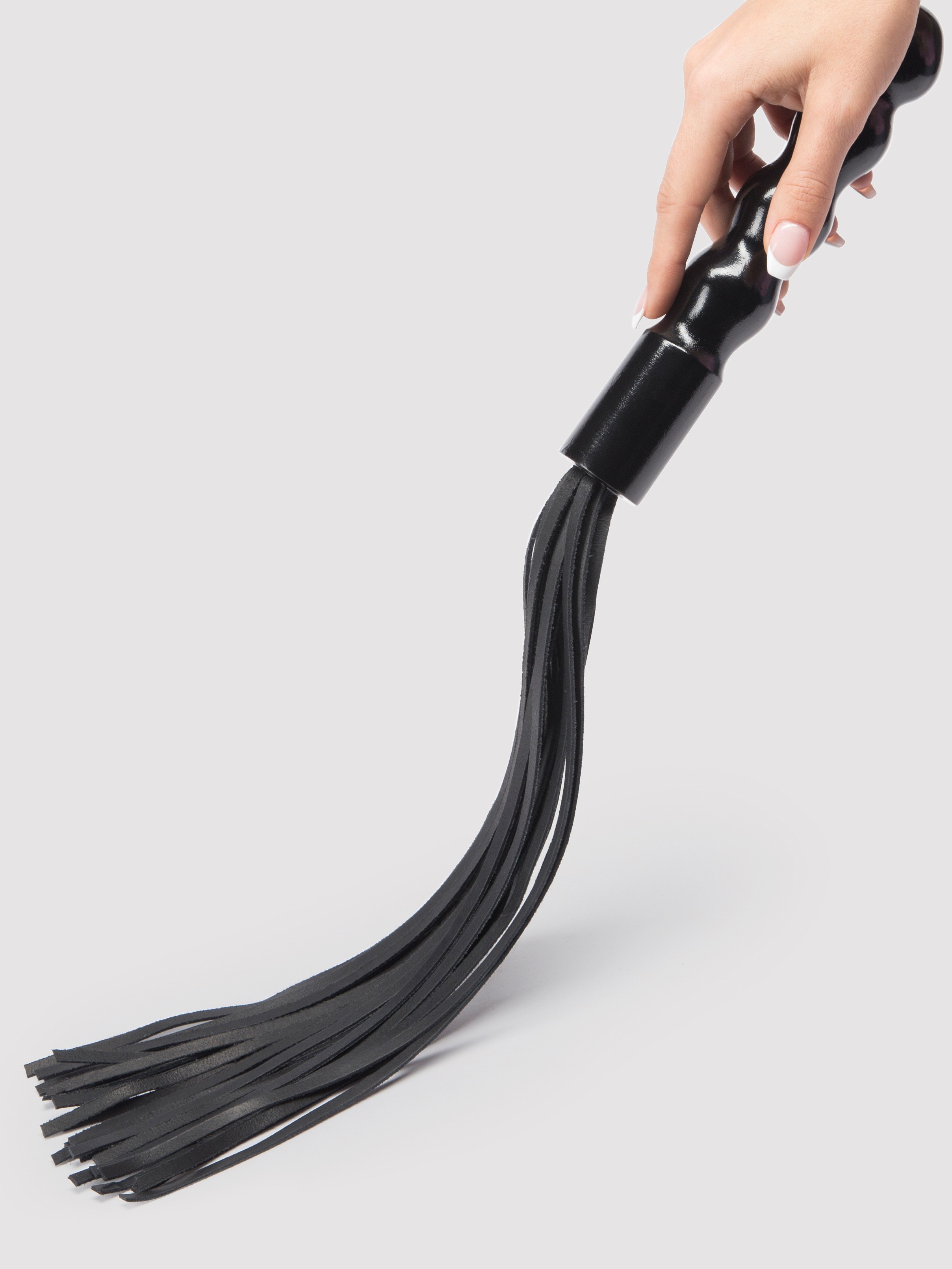 DOMINIX Deluxe Wooden Dildo with Leather Flogger, Black, hi-res