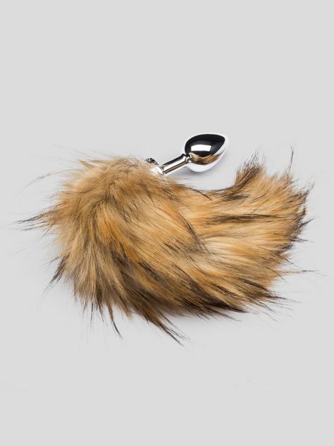 DOMINIX Deluxe Stainless Steel Medium Faux Fox Tail Butt Plug, Silver, hi-res