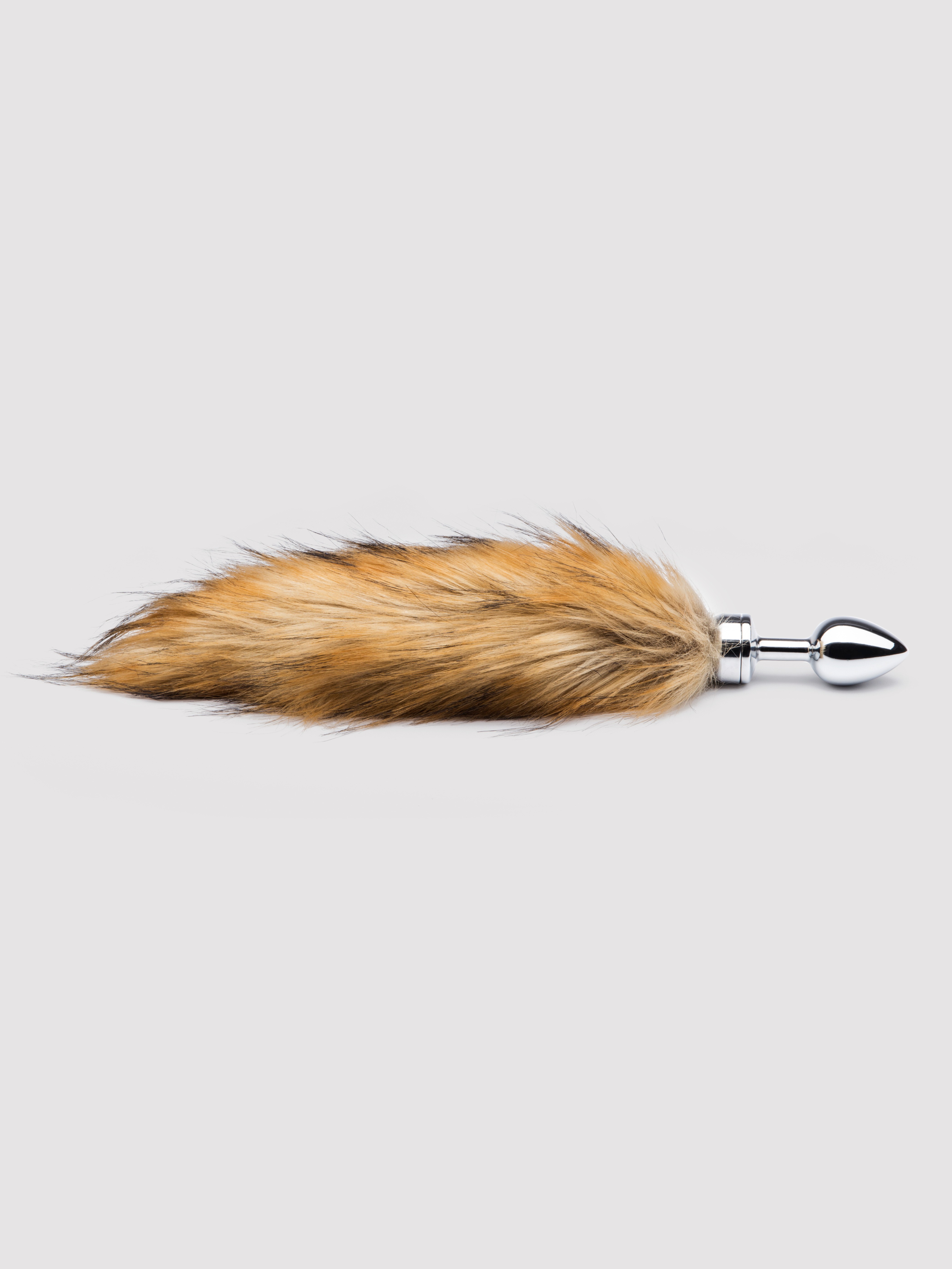 DOMINIX Deluxe Stainless Steel Medium Faux Fox Tail Butt Plug, Silver, hi-res