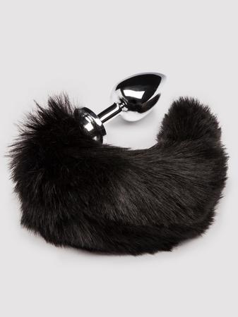 DOMINIX Deluxe Large Stainless Steel Faux Fur Animal Tail Butt Plug