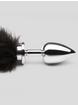 DOMINIX Deluxe Large Stainless Steel Faux Fur Animal Tail Butt Plug, Black, hi-res