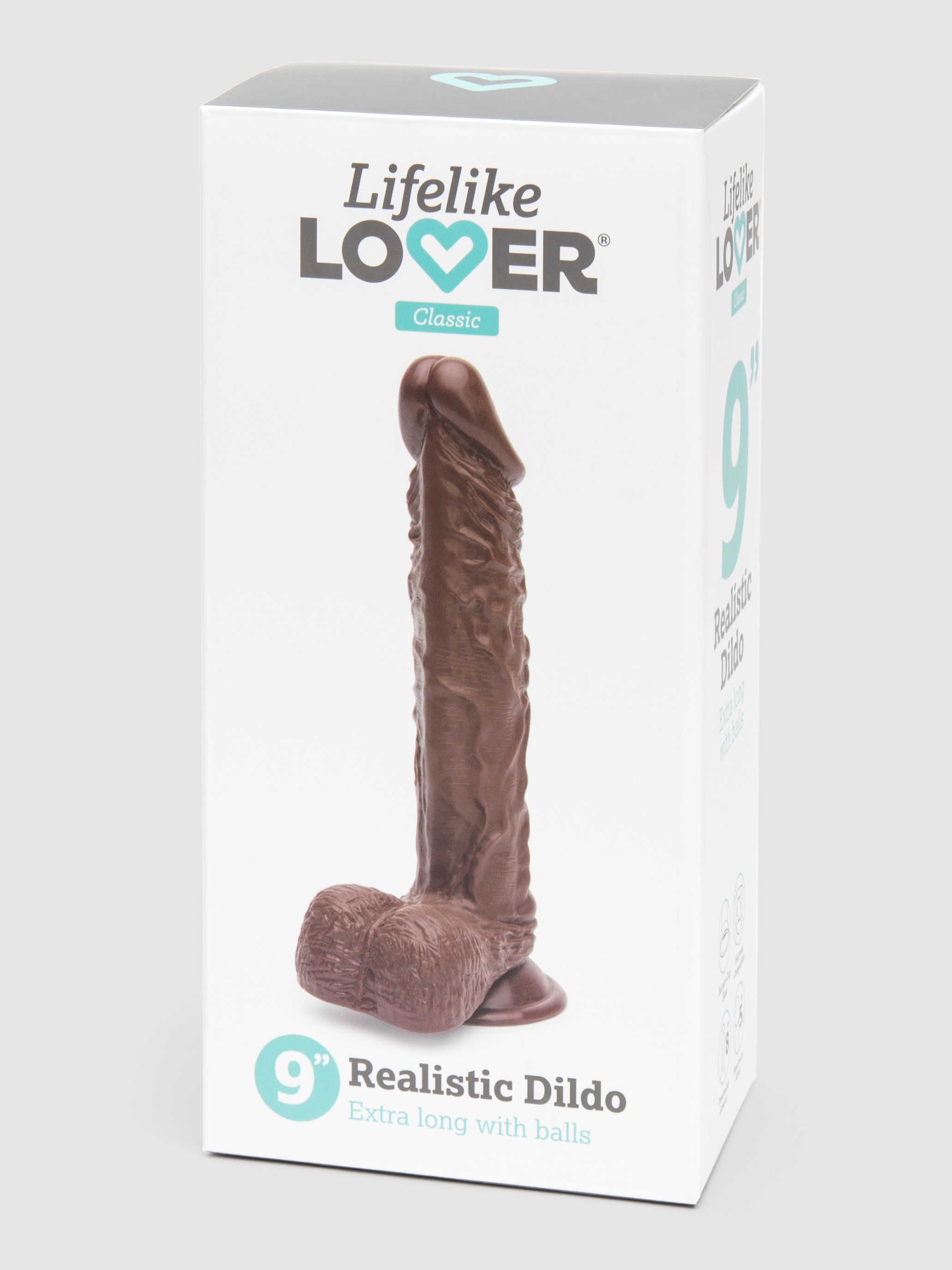 Lifelike Lover Classic Realistic Extra Long Dildo 9 Inch, Flesh Brown, hi-res