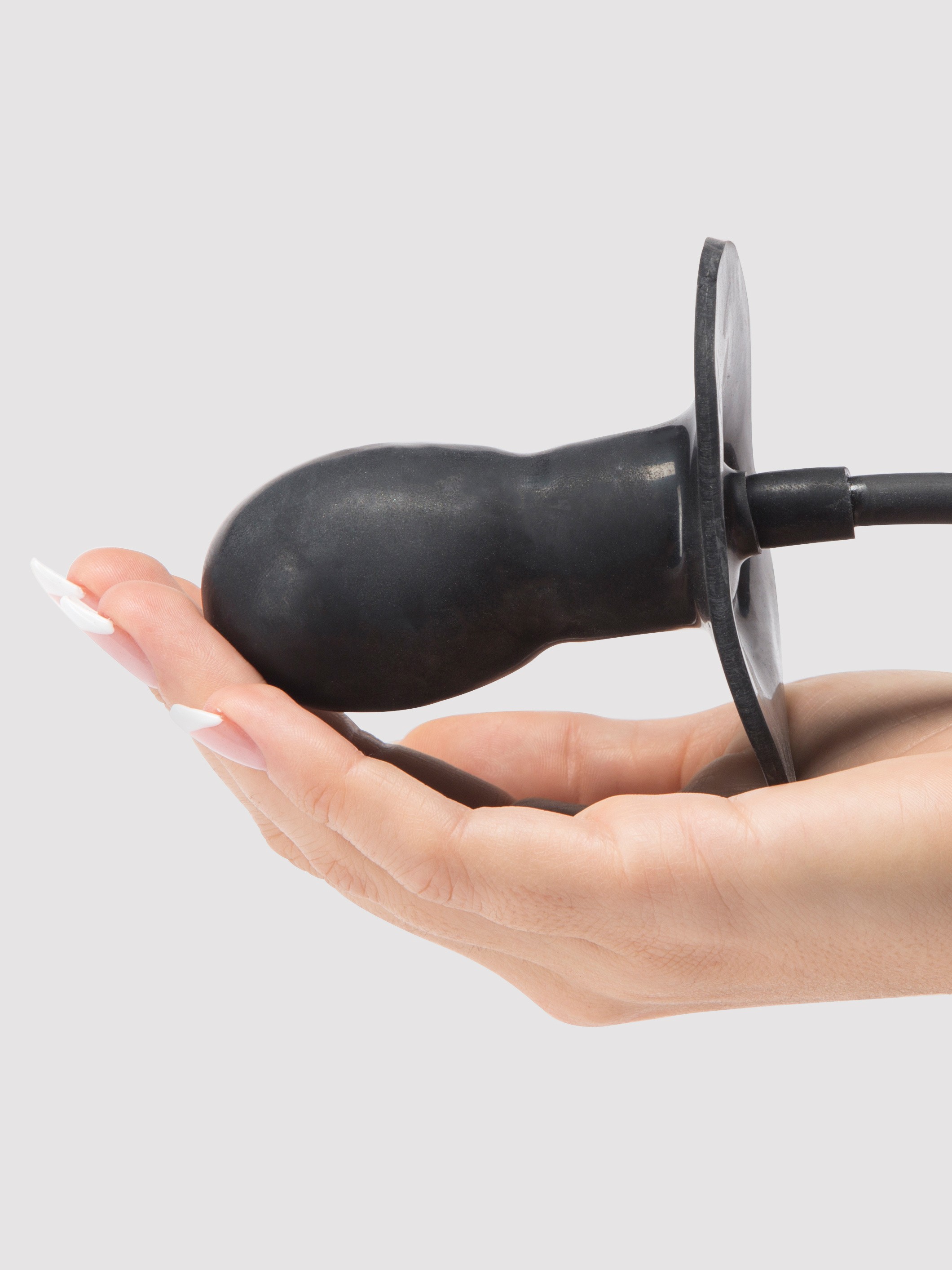 Cock Locker Inflatable Foam Core Ball Butt Plug 6 Inch, Black, hi-res